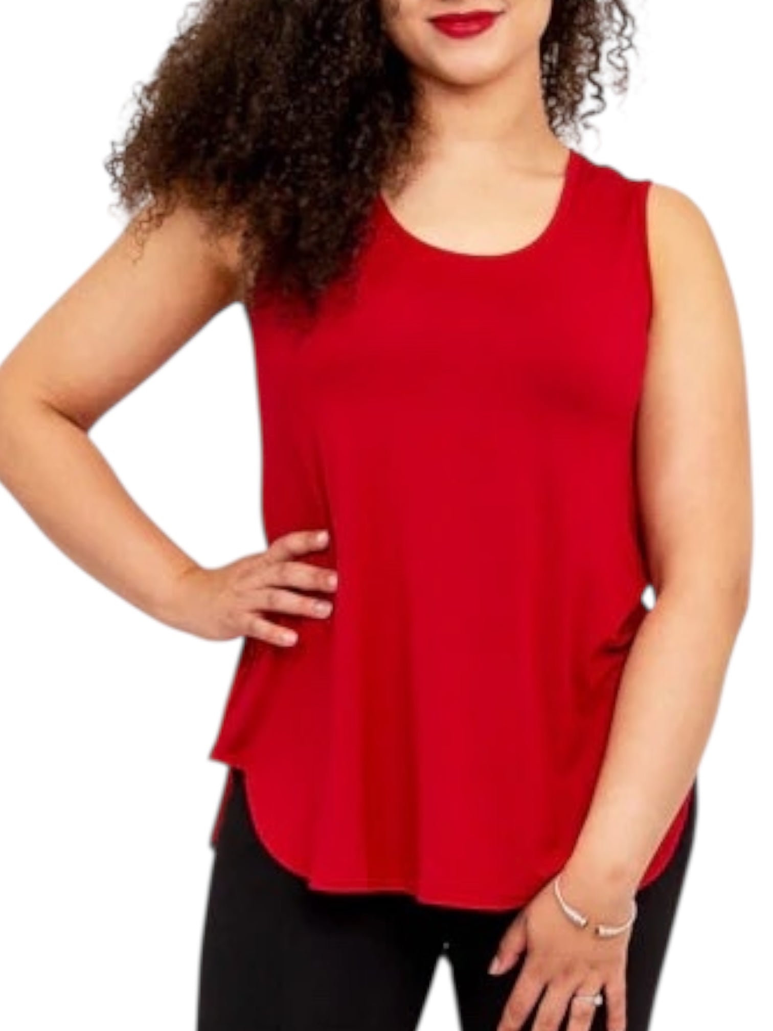 Lipstick Bamboo Jazz Tank by Blue Sky Clothing Co – Handmade ethical Tank Top from sariKNOTsari using upcycled silk. Designed in Canada for travel and slow fashion, loved from Toronto to LA to Sydney.