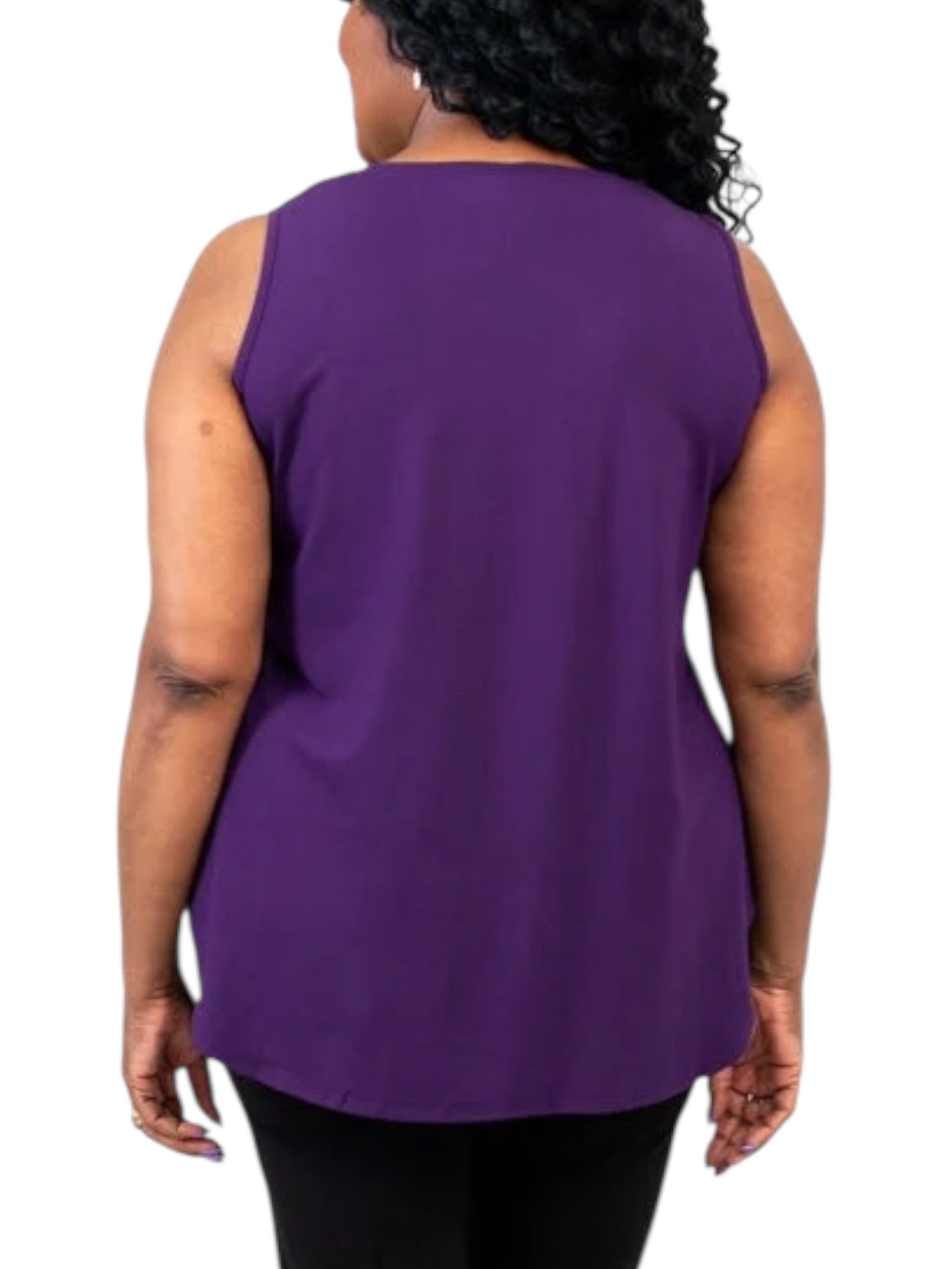 Purple Bamboo Jazz Tank by Blue Sky Clothing Co – Handmade ethical Tank Top from sariKNOTsari using upcycled silk. Designed in Canada for travel and slow fashion, loved from Toronto to LA to Sydney. Featuring Zsiska, Bryn Walker and Artisan Leather coats by Rejean Pepin, Pepin designs