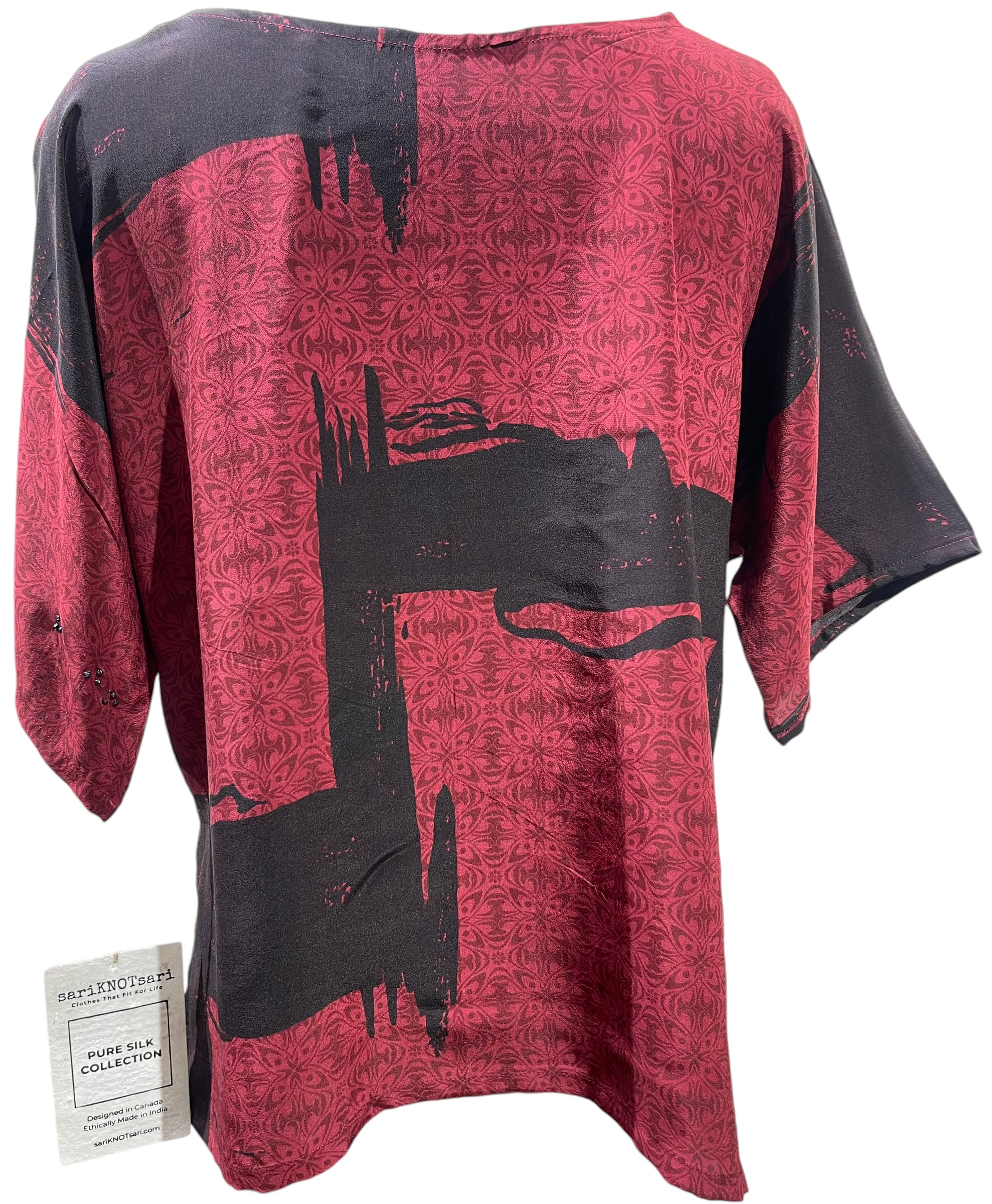 REVOLUTIONHER PRC5664 Avatar Pure Silk Side Slit Top