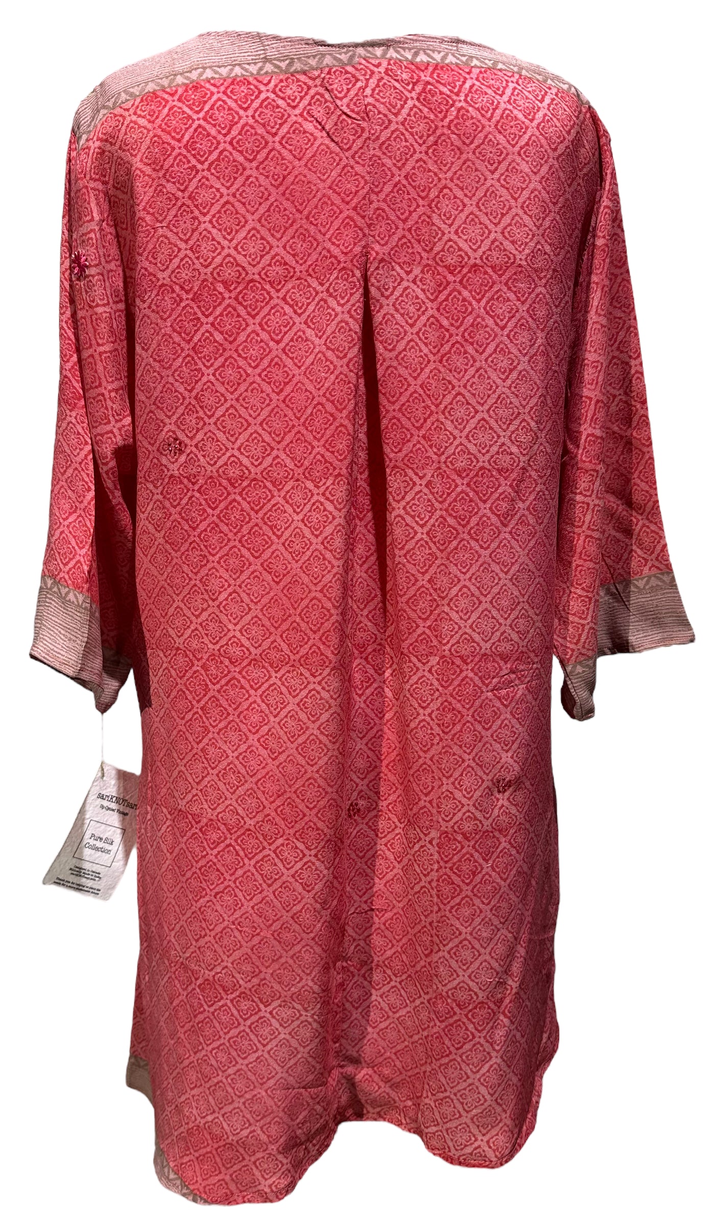 PRC4128 Avatar Pure Silk Self Pocket Tunic Dress