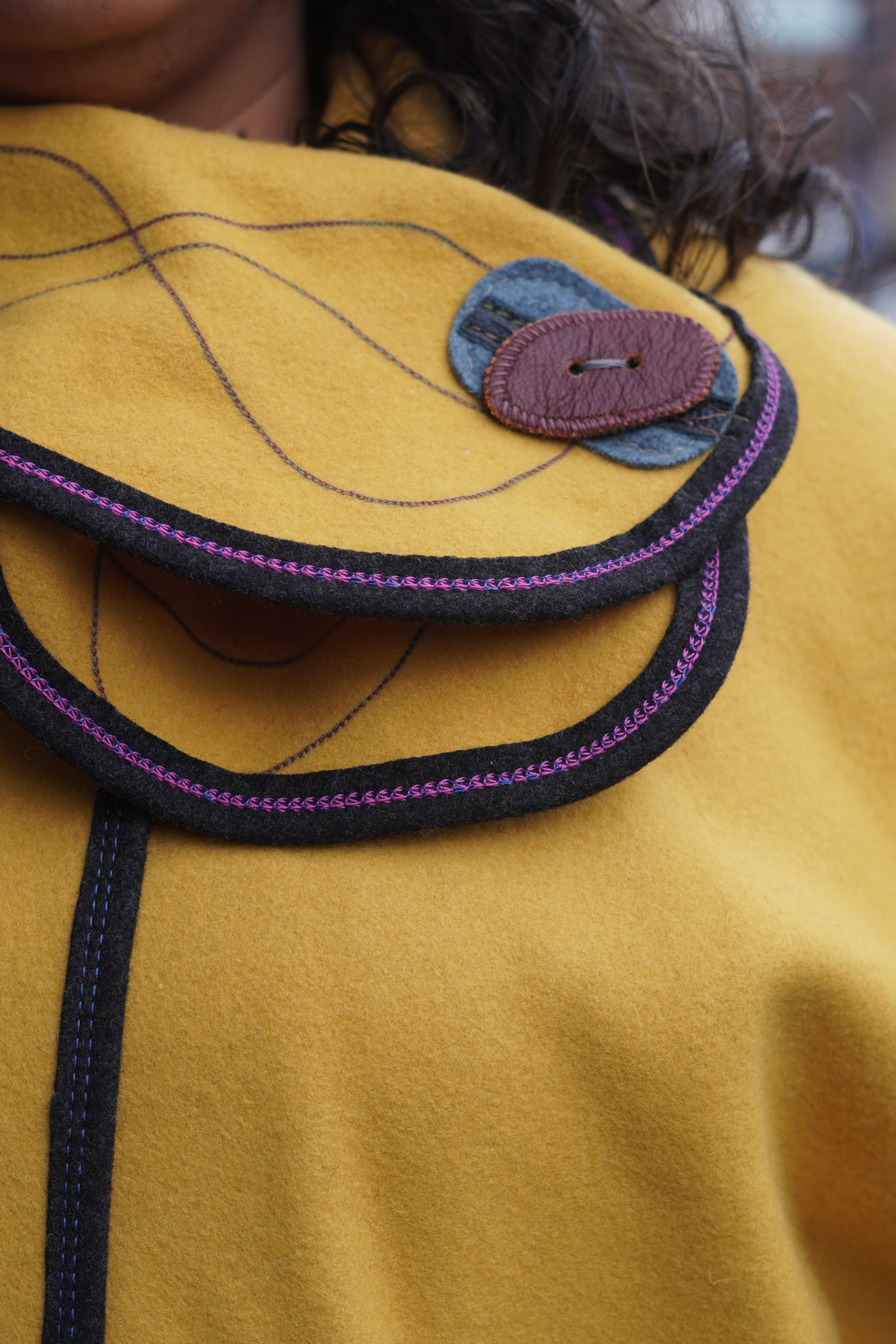 Yellow Boiled Wool Lightweight Jacket by Pepin Designs