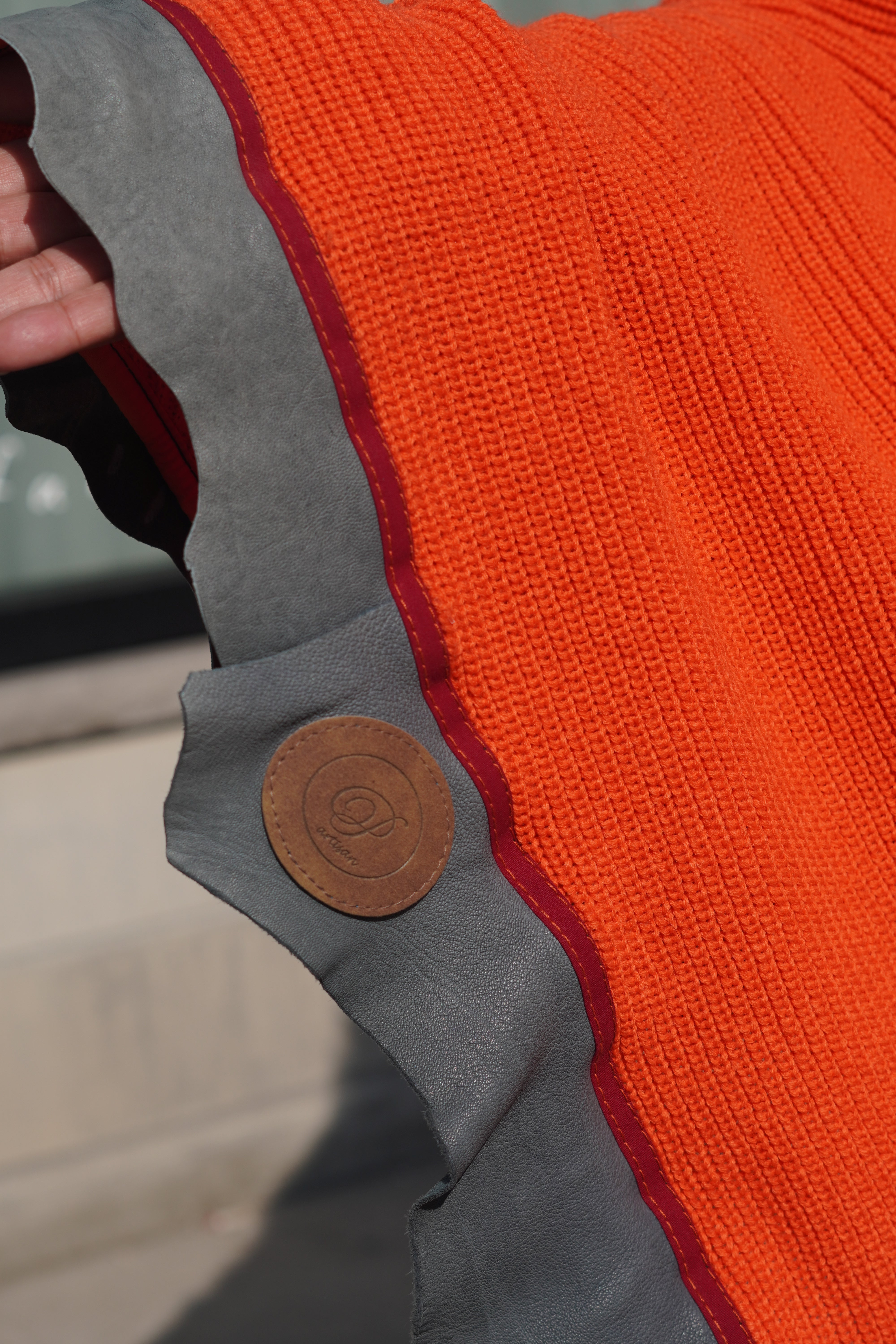 Bright Orange Knit Wool Cape by Pepin Designs #19