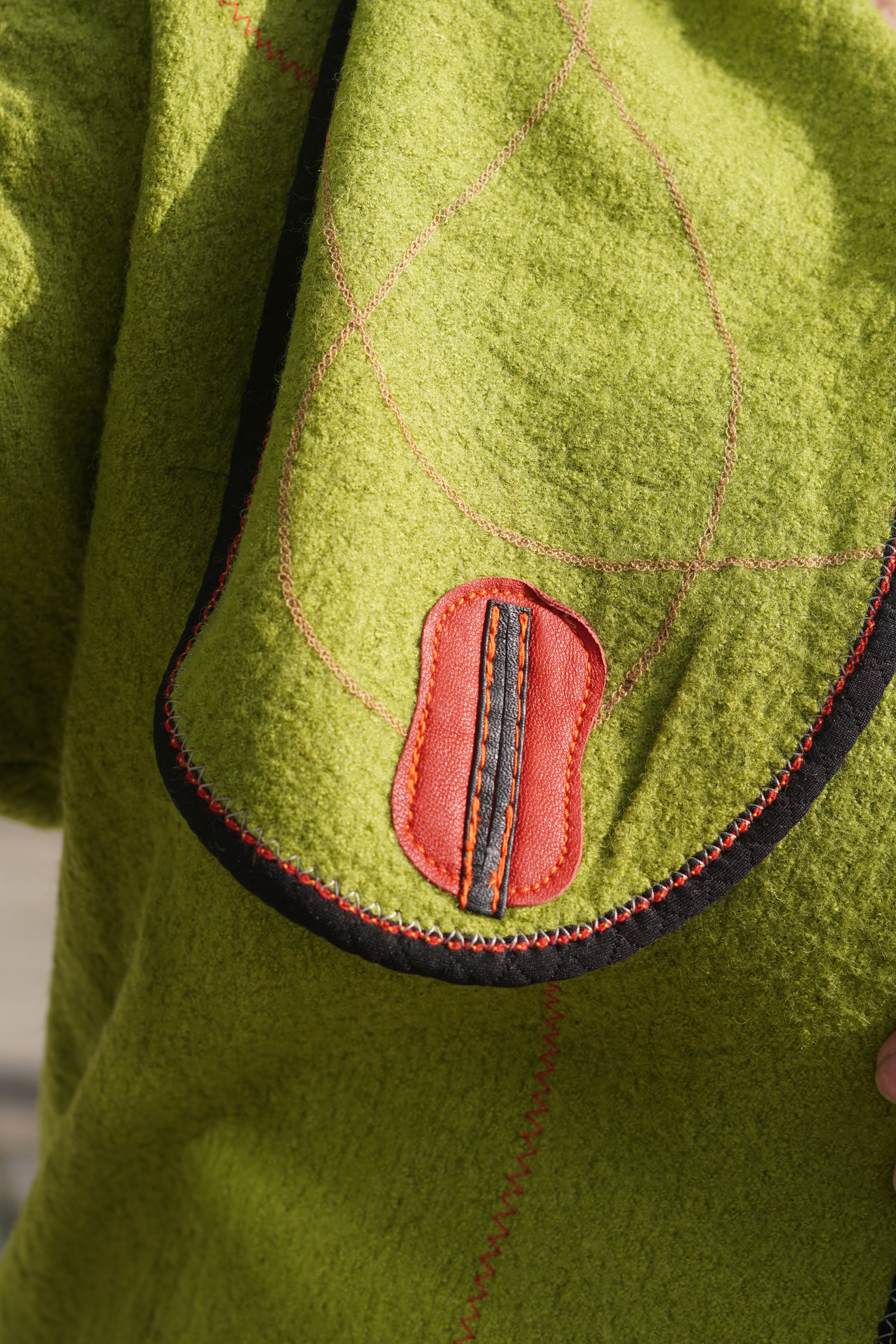 Multi-Colour Boiled Wool Coat with Performance Trim by Pepin Designs #21