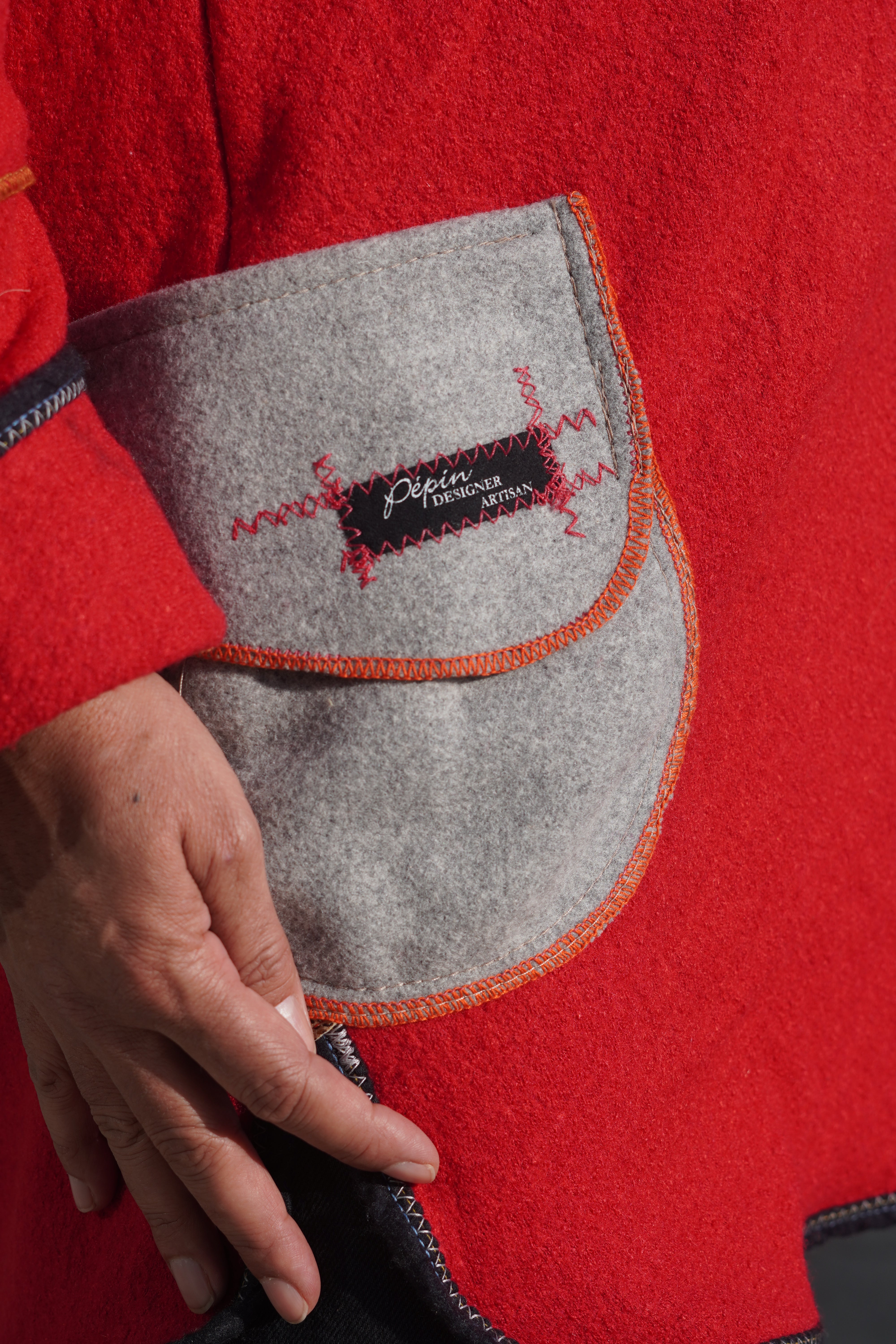 Rich Red Boiled Wool Coat by Pepin Designs #20