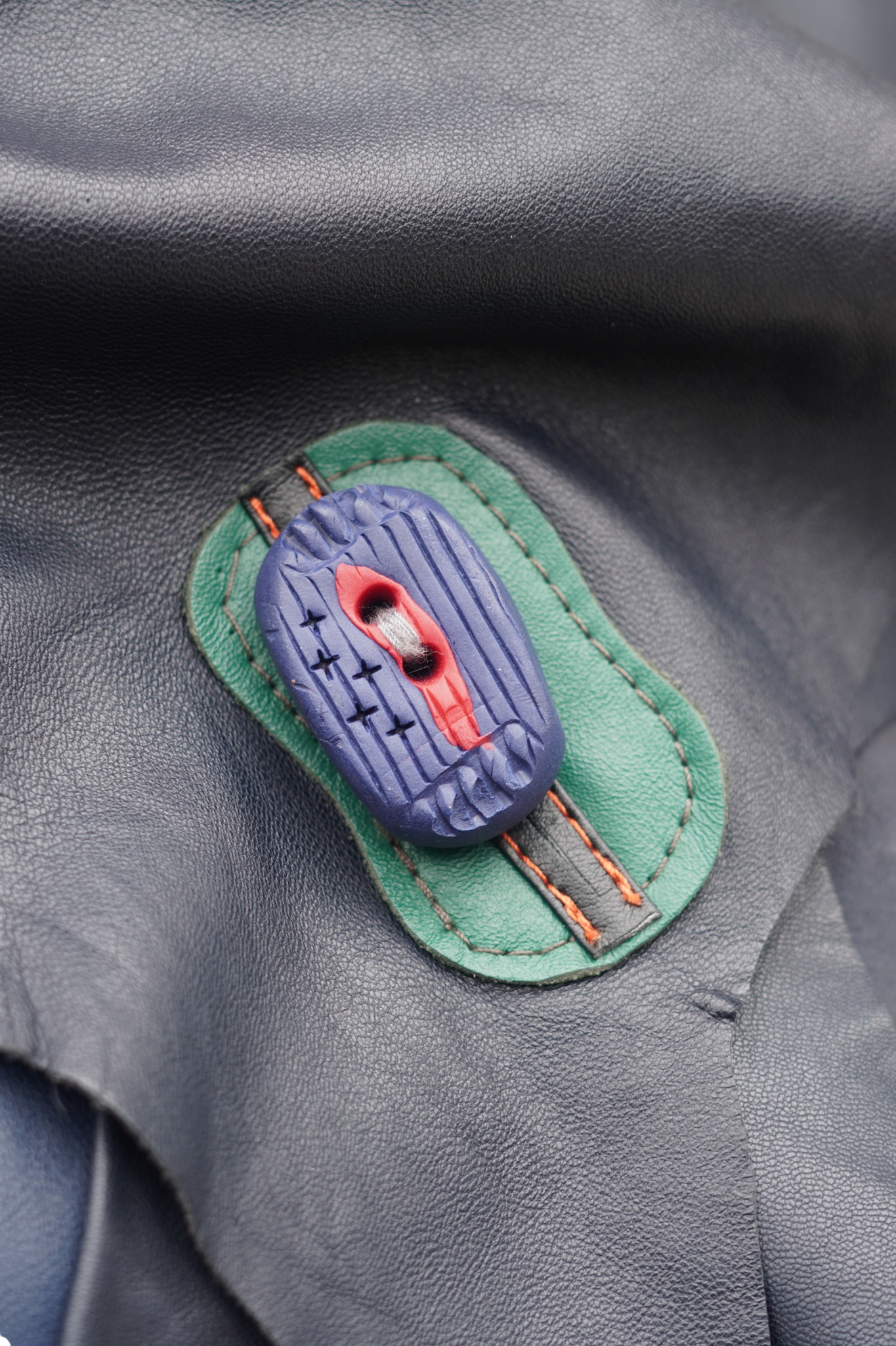 Blue, Brown and Green Leather 7/8 Coat by Pepin Designs #28