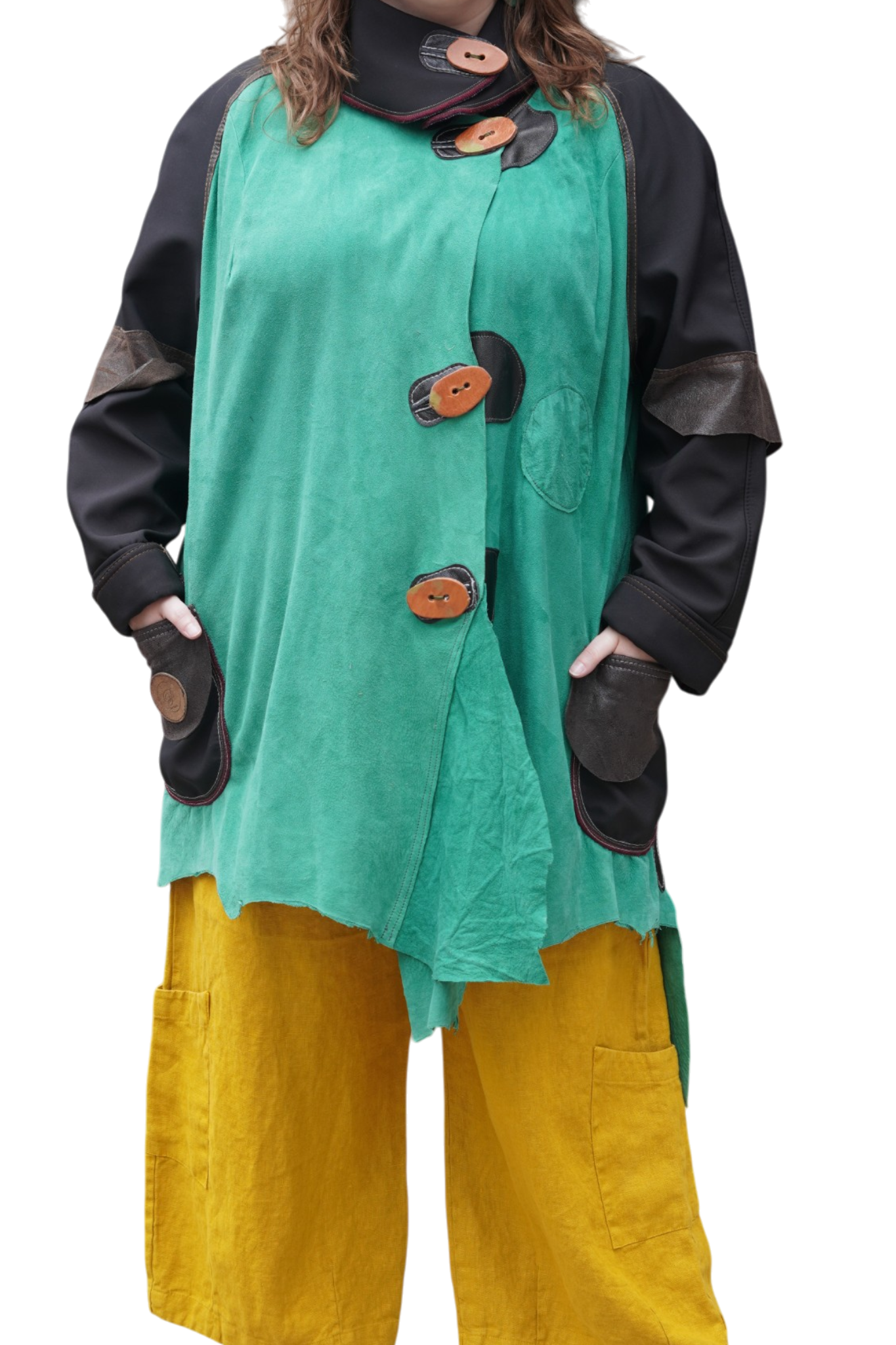 Leaf Green Lamb Suede Jacket by Pepin Designs #31