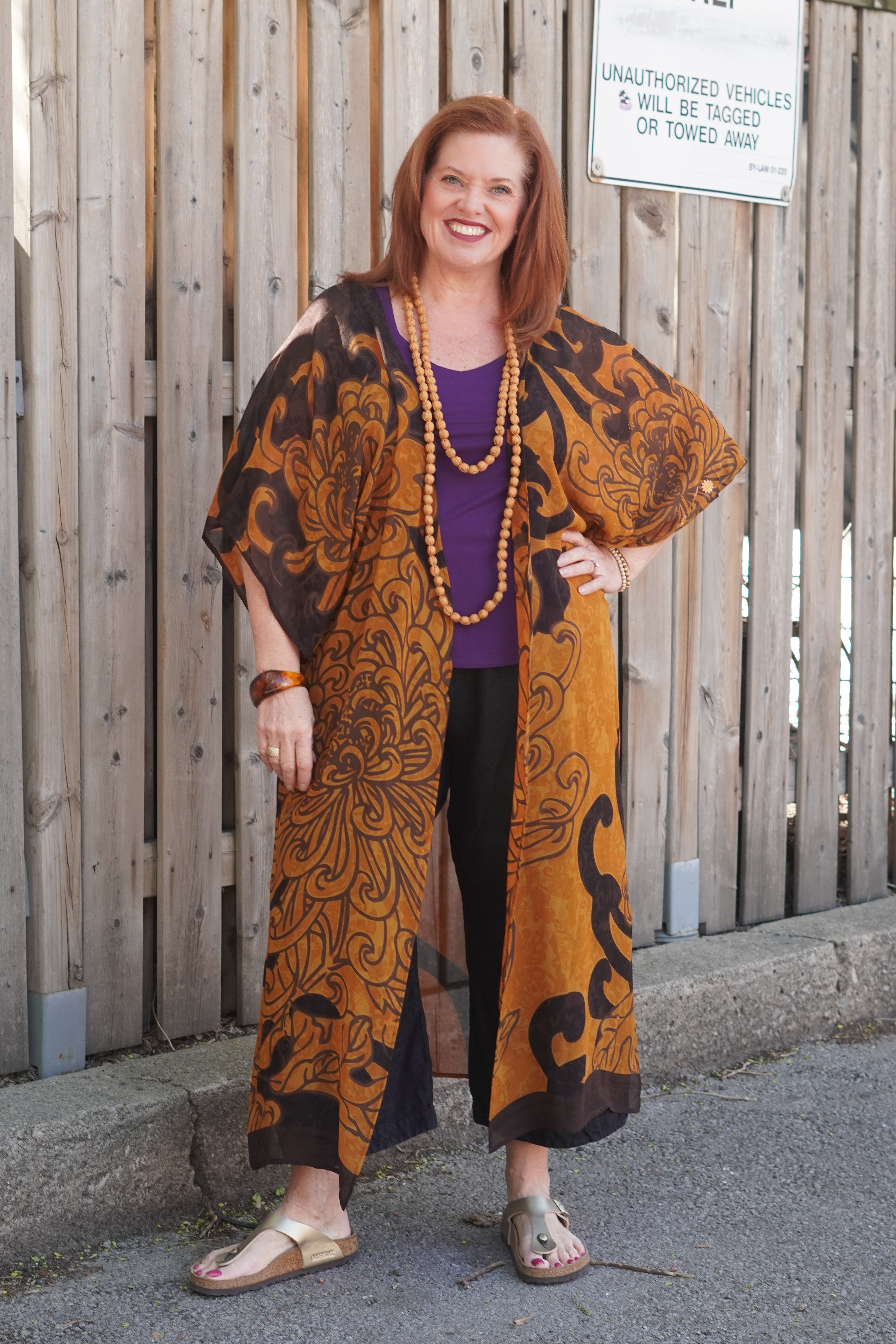 PRG9048 Sheer Wabi Sabi Pure Silk Kimono Sleeved Duster with Belt