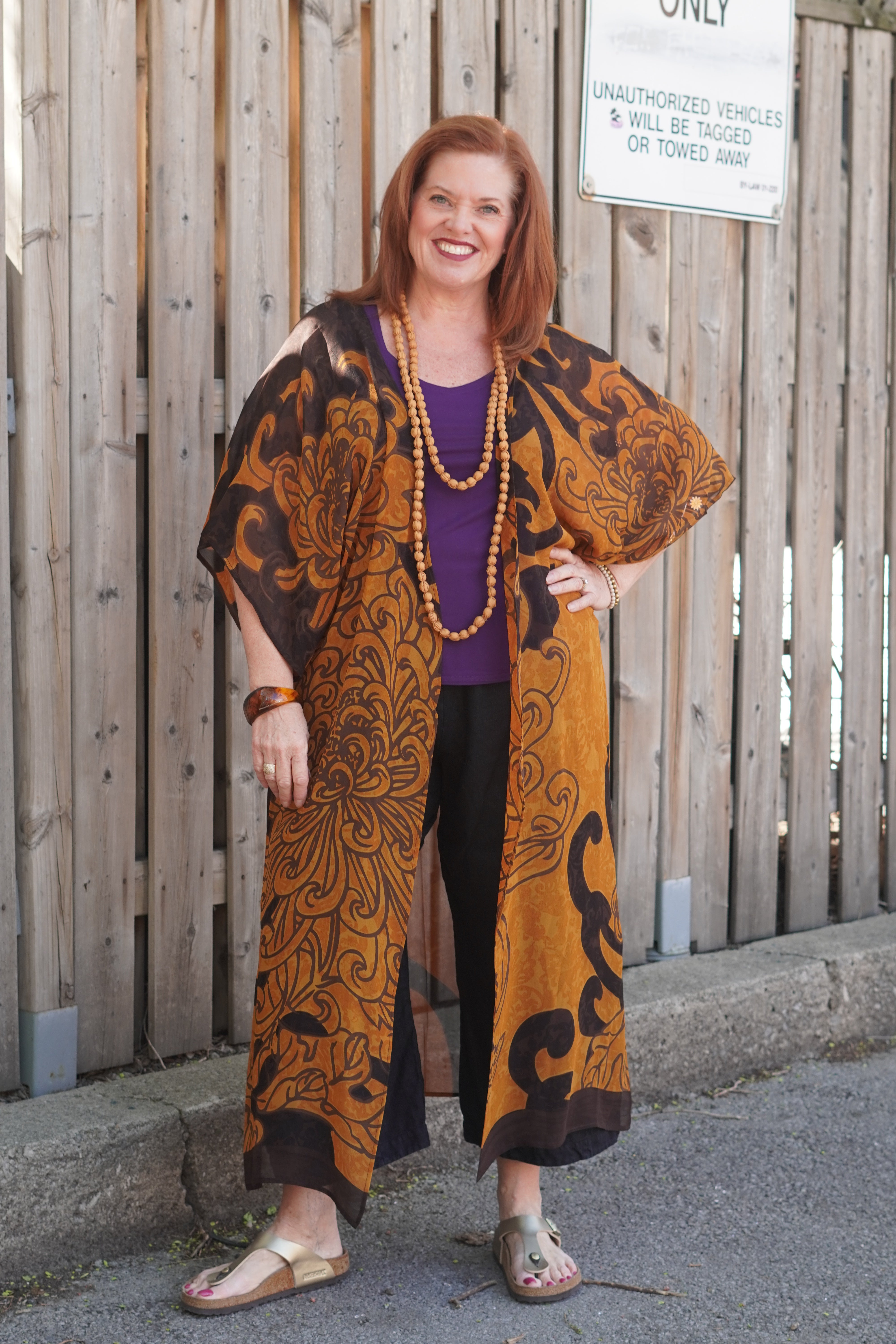 PRG9048 Sheer Wabi Sabi Pure Silk Kimono Sleeved Duster with Belt