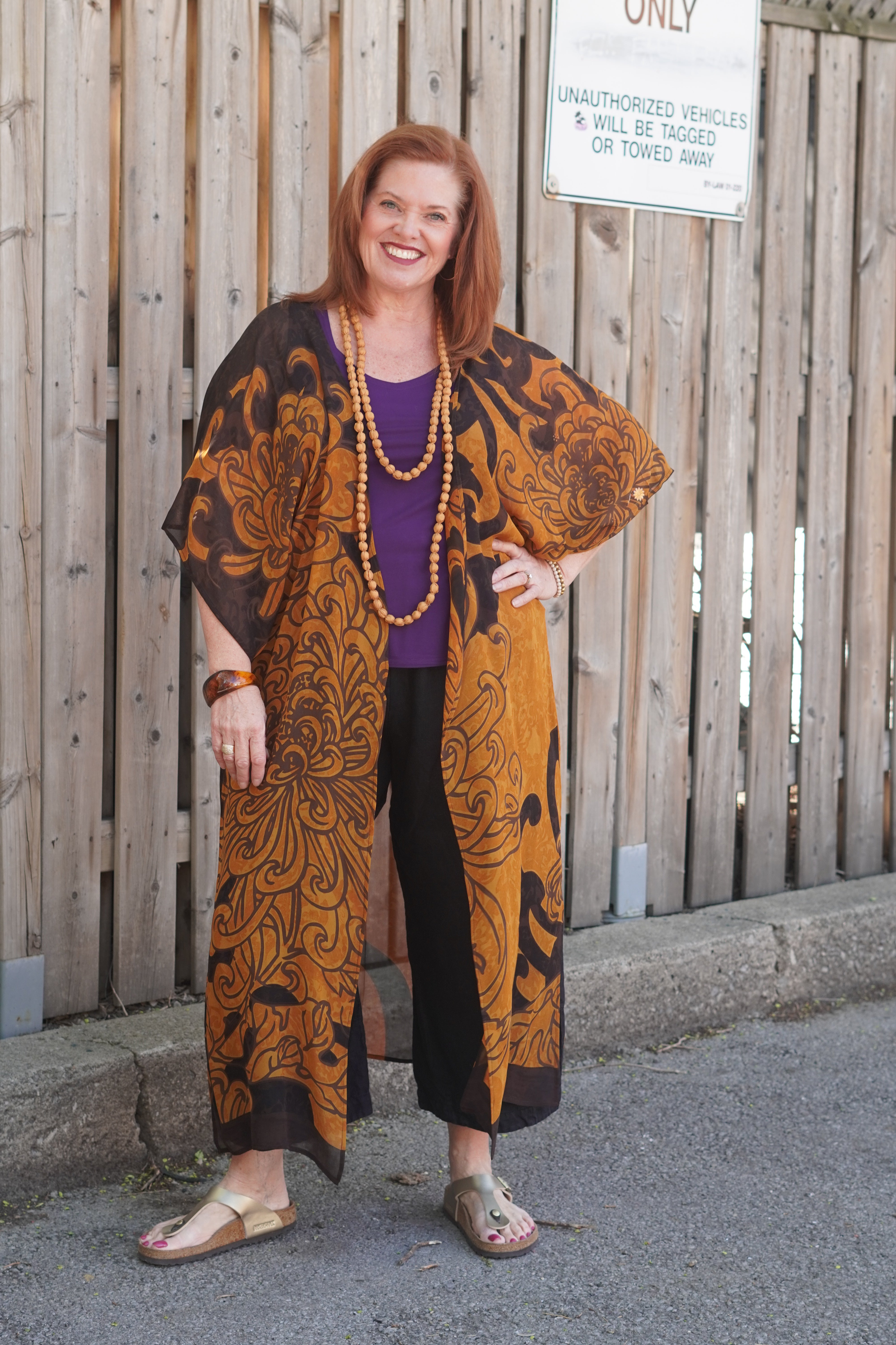 PRG9048 Sheer Wabi Sabi Pure Silk Kimono Sleeved Duster with Belt