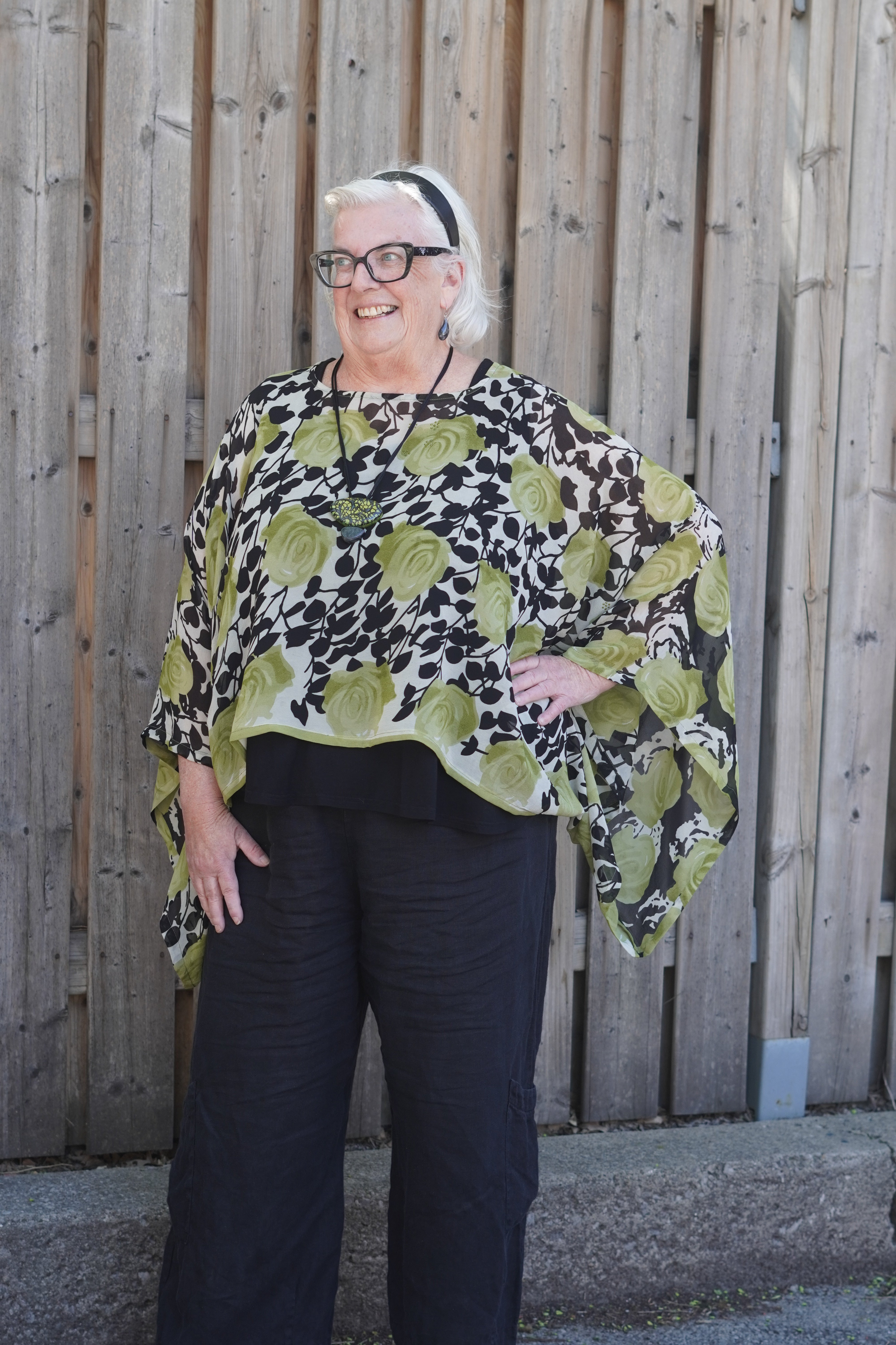 Releases Sunday at 8pm EST PRG9030 Sheer Avatar Pure Silk Kimono-Sleeved Top