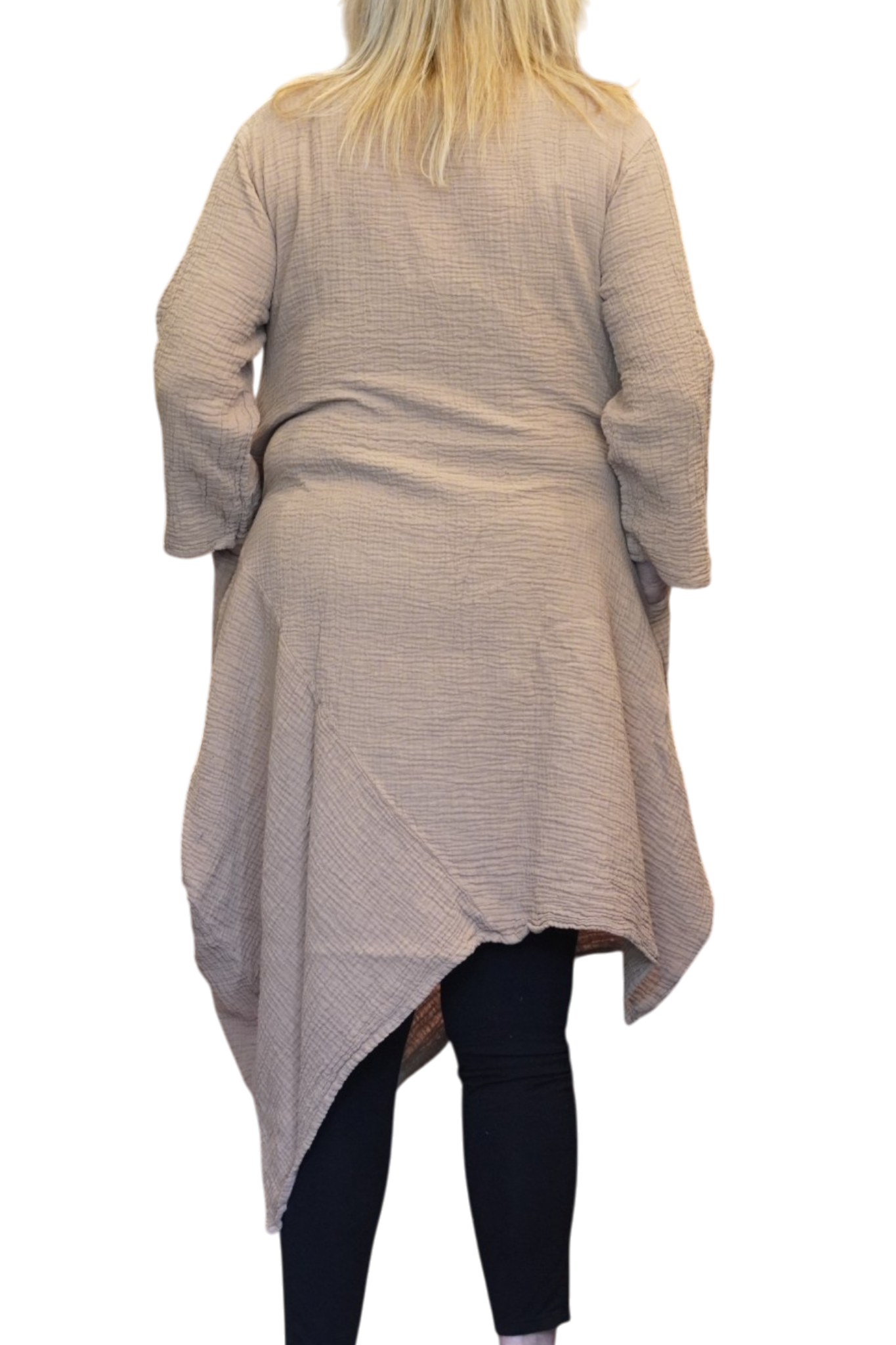 Tan Waffle Cotton Asymmetrical Tunic
