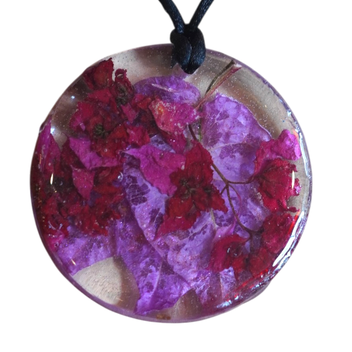 Fuchsia Bougainvillea Flower Pendant