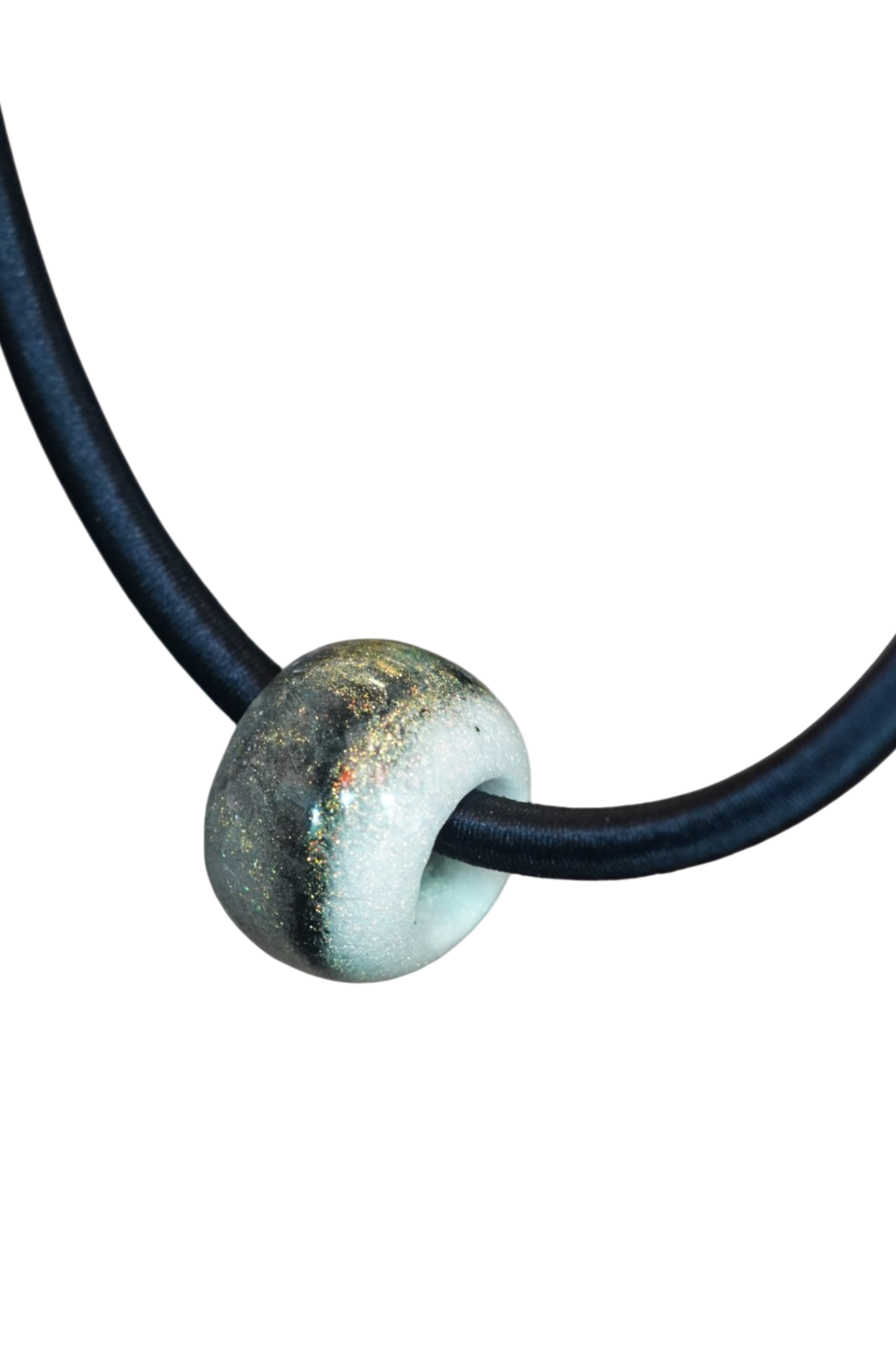 Cream Black and Chartreuse Bead