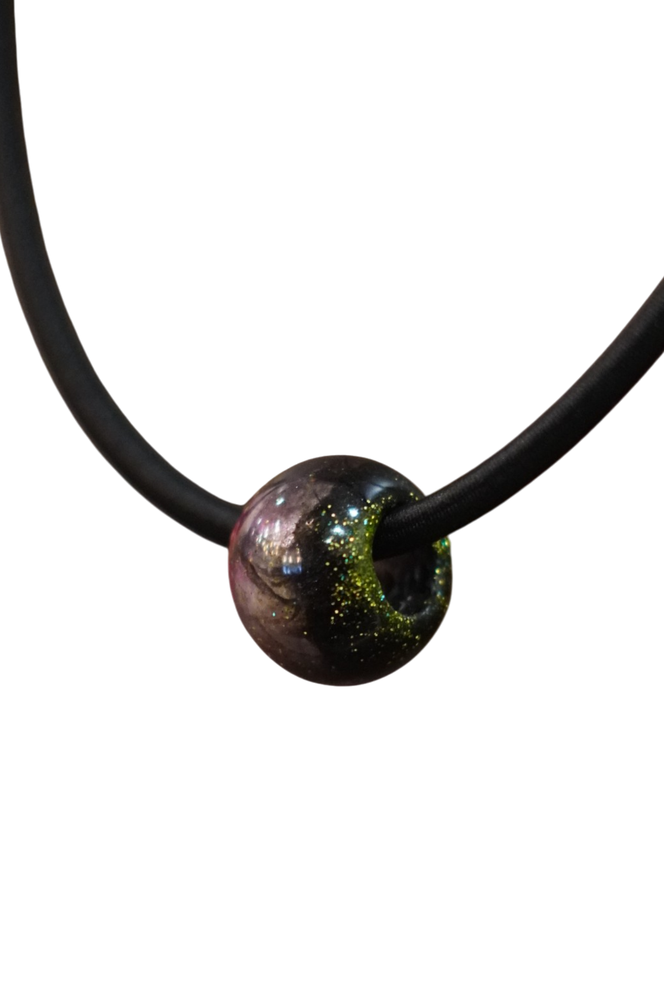Black and Red with Chartreuse Bead