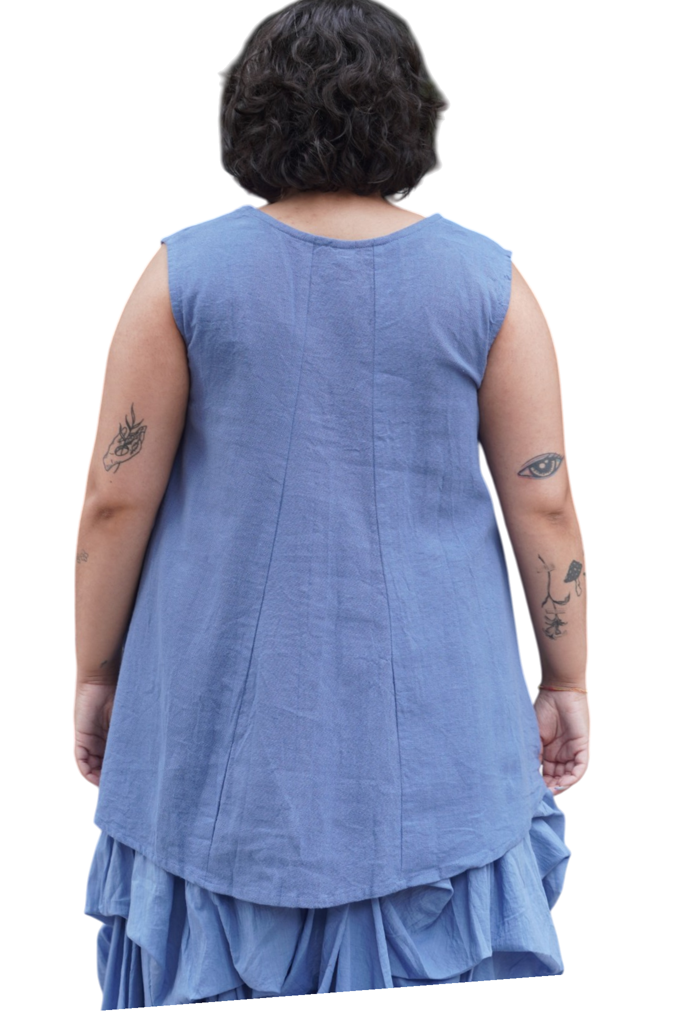Denim Blue Cotton Swing Tank Top