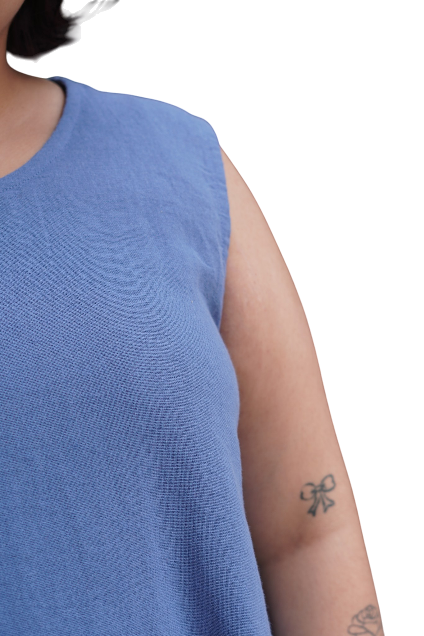 Denim Blue Cotton Swing Tank Top
