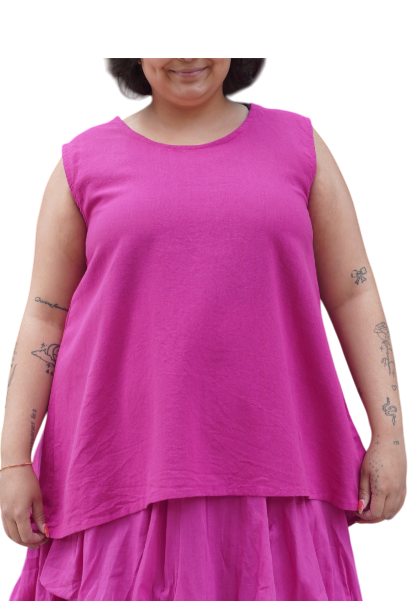 Fuchsia Cotton Swing Tank Top