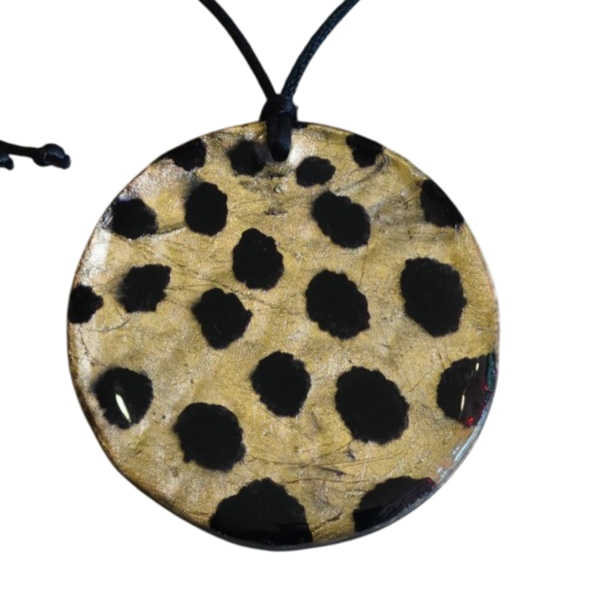 Gold and Black Cheetah Pendant