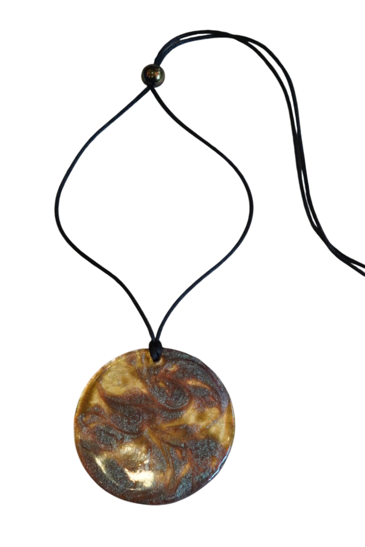 Gold and Black Cheetah Pendant