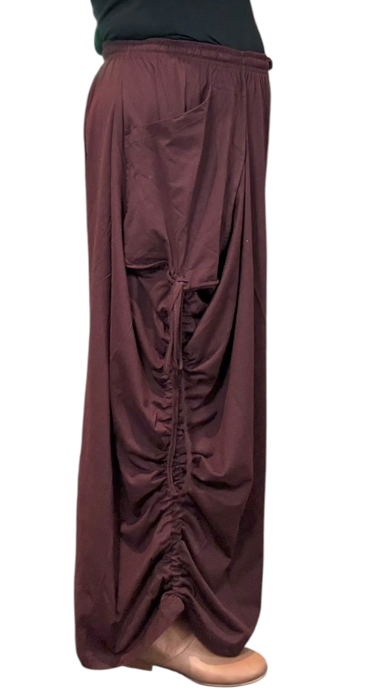 Eggplant Cotton Jersey Tashi Versatile Pants/Skirt