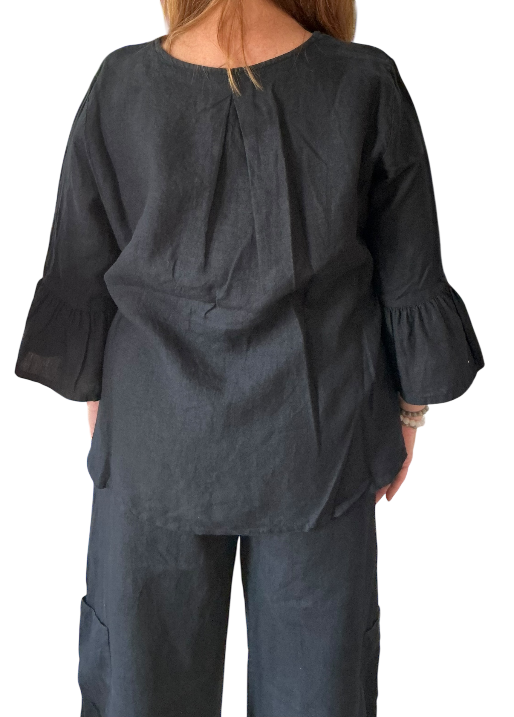 Black Spring 2025 Bryn Walker Linen Fran Top