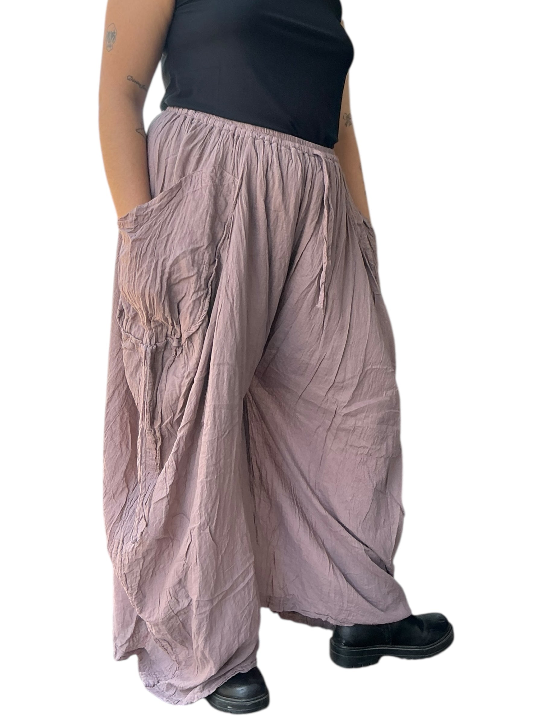 Dusty Mauve Cotton Voile Tashi Versatile Pants/Skirt