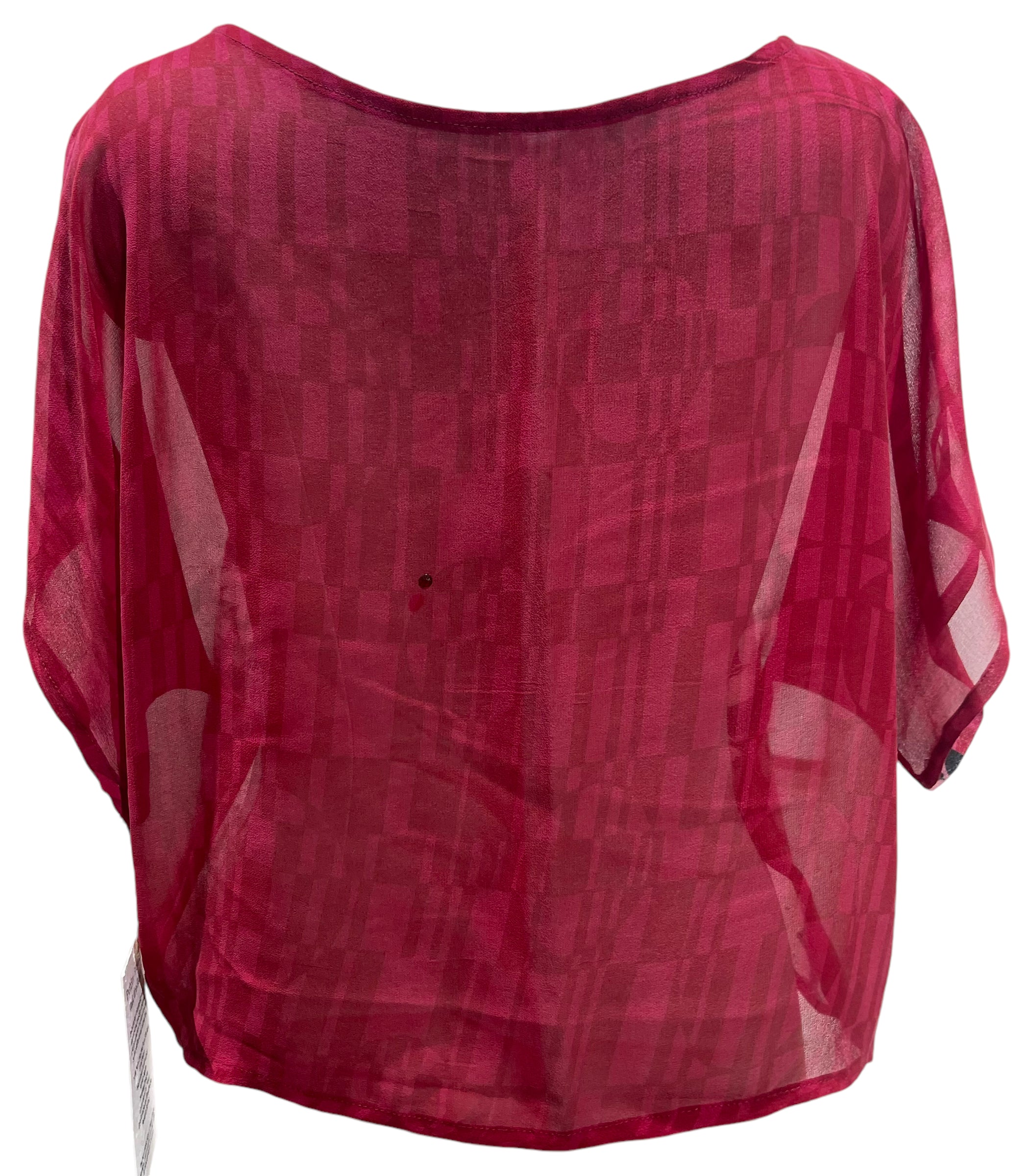 LADY LUCK PRG5771 Sheer Avatar Pure Silk Boxy Top