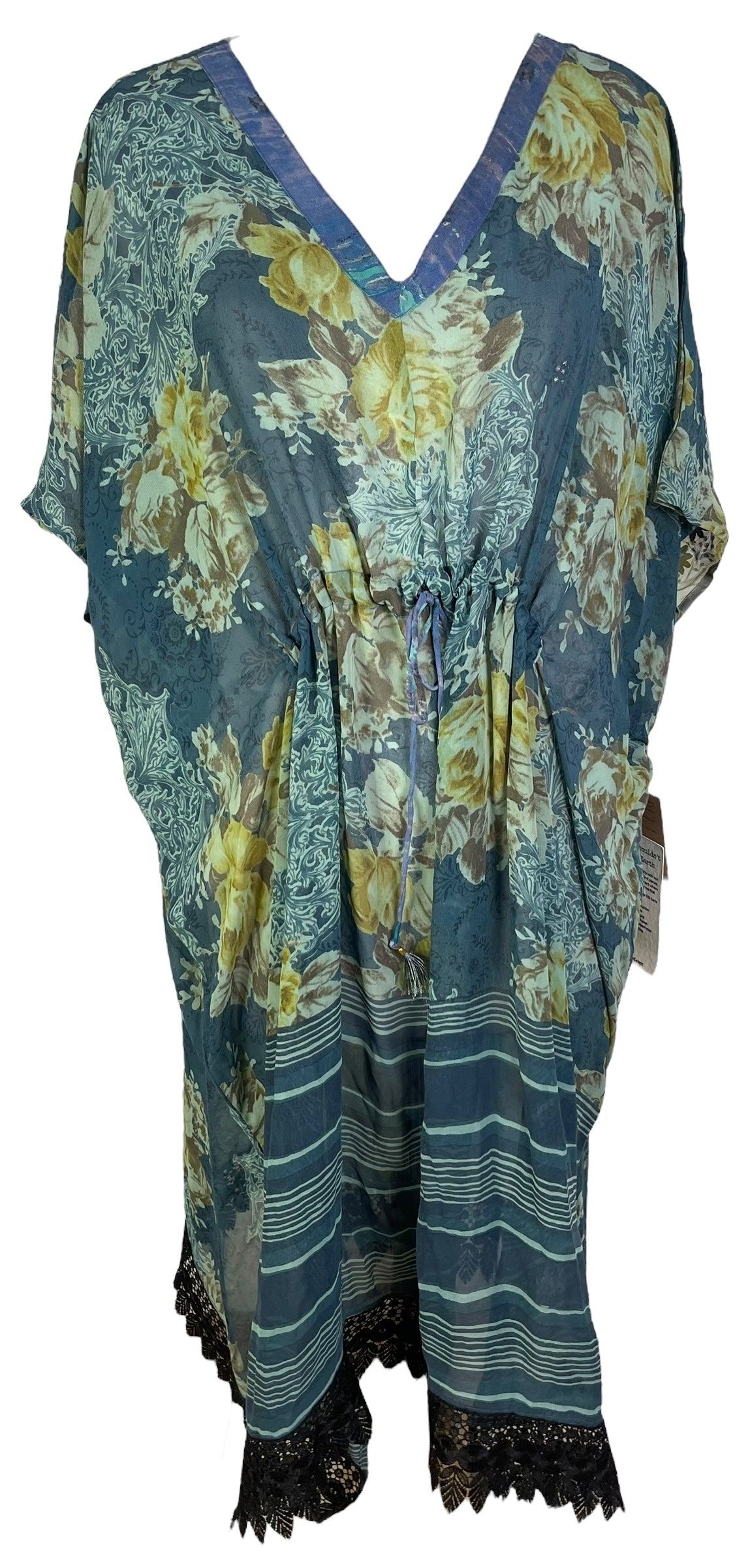 PRG7200 Sheer Wabi Sabi Pure Silk Maxi Kaftan