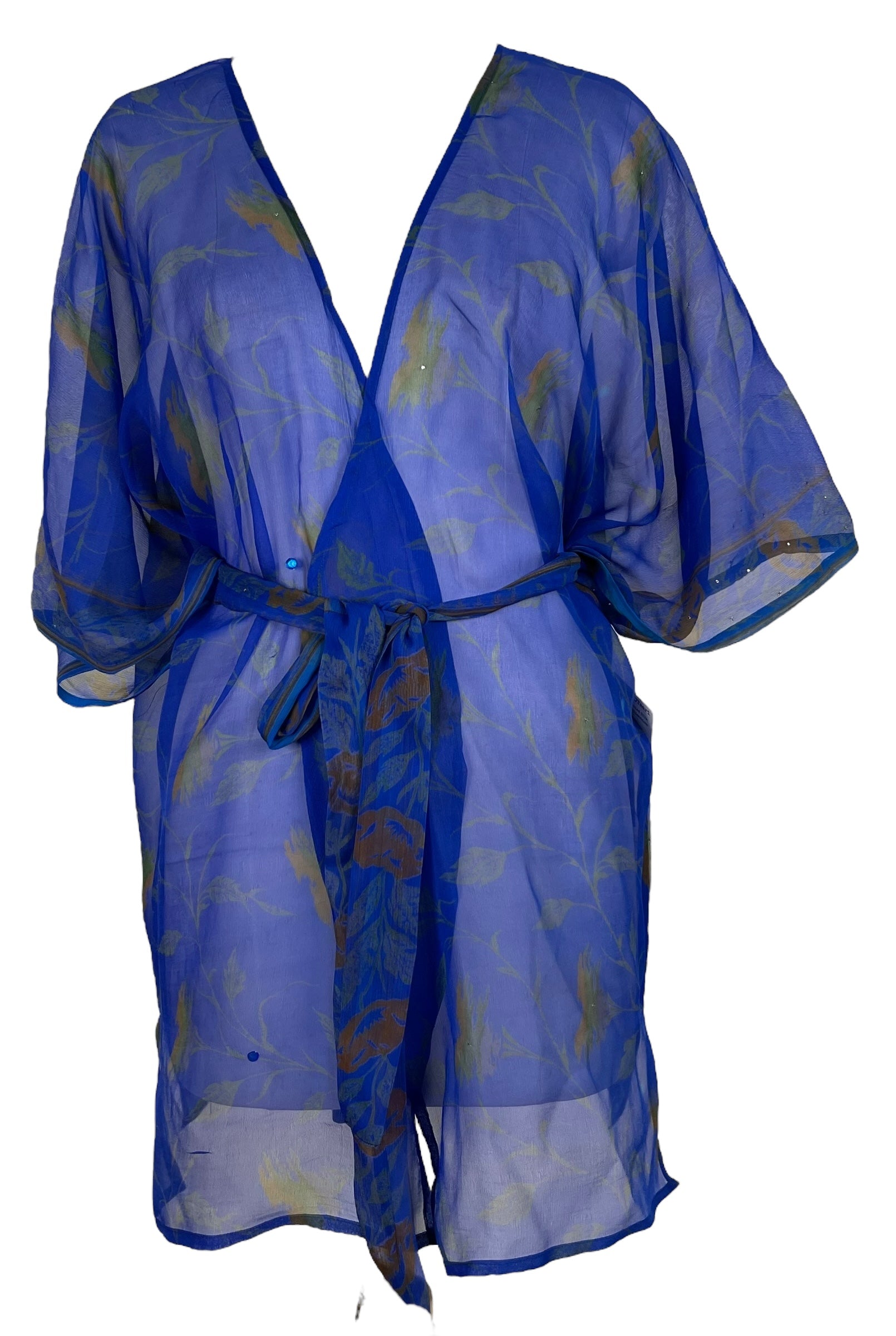 PCH6901 Very Sheer Avatar Pure Silk Kimono-Sleeved Jacket with Belt