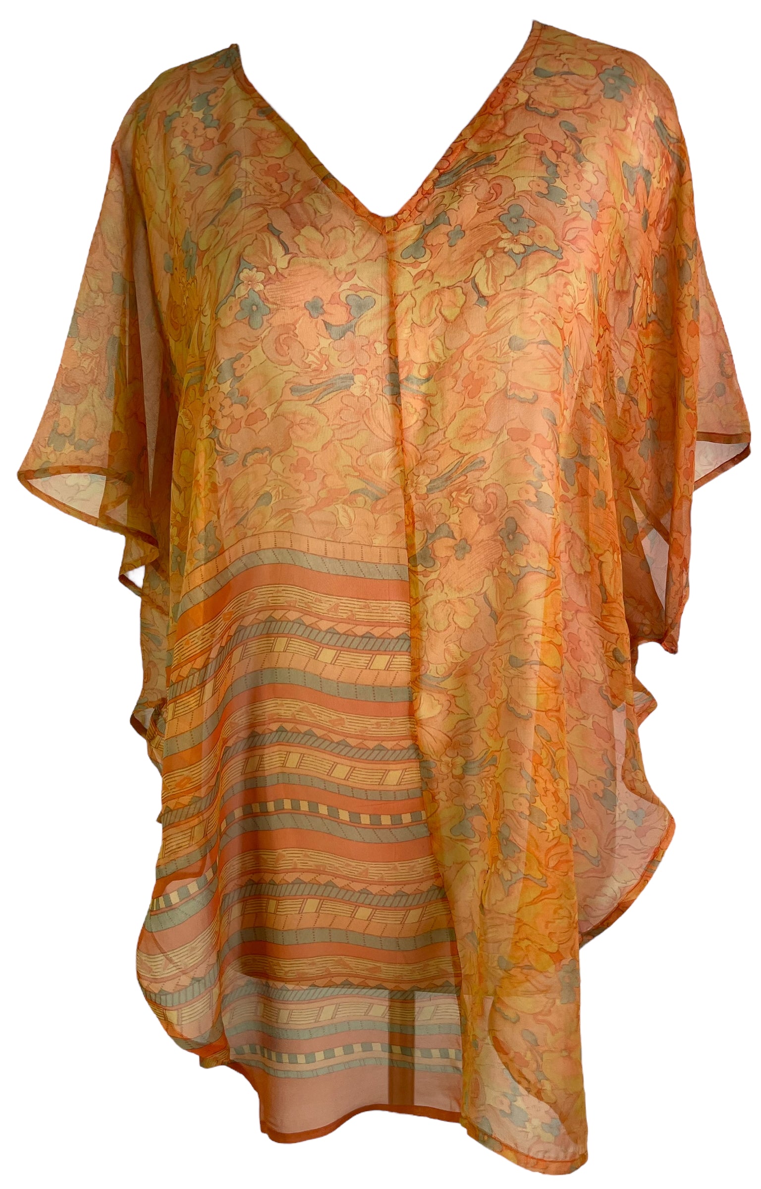 PRG6525 Sheer Avatar Pure Silk Waterfall Top