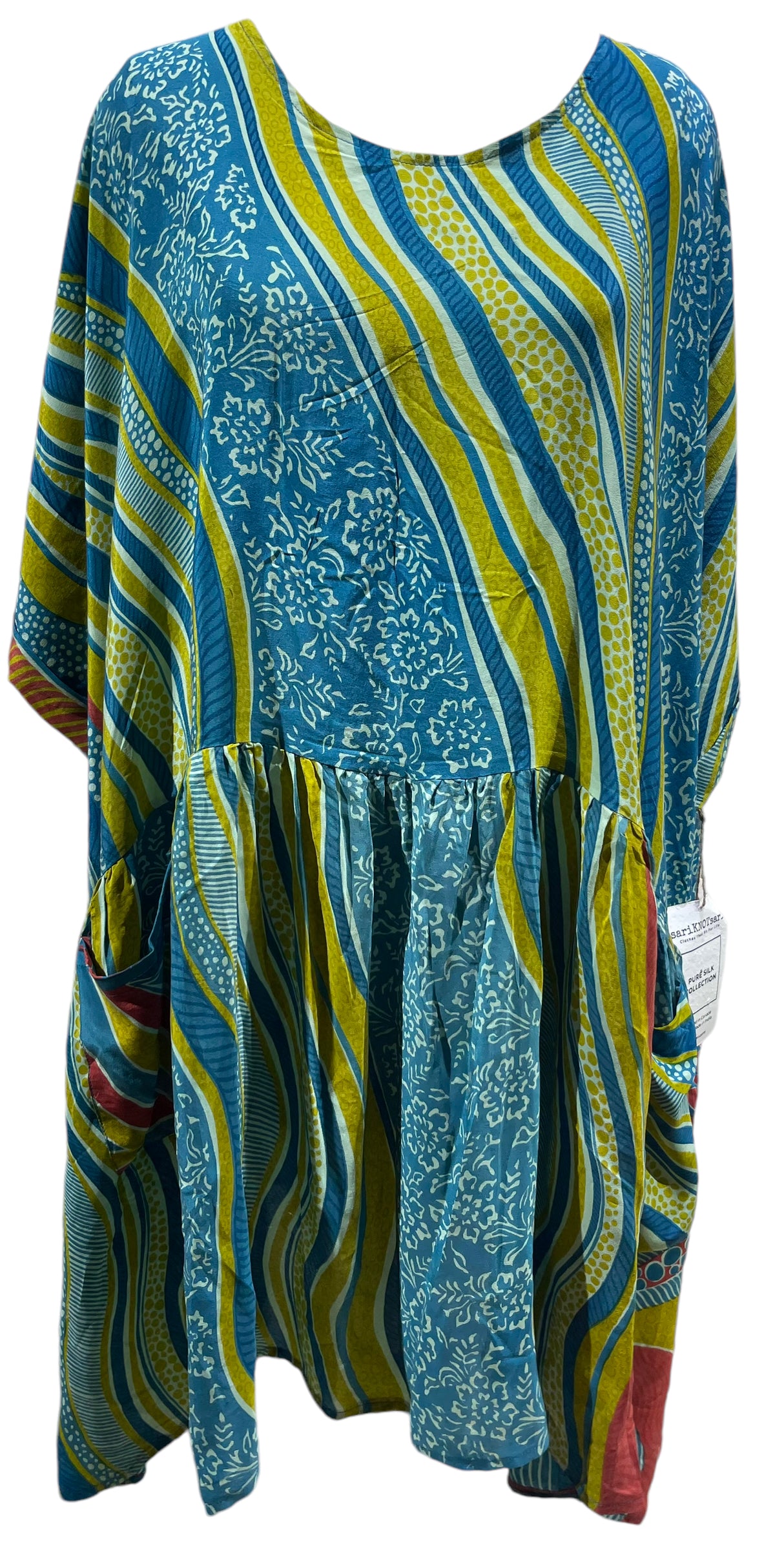 PRC5280 Avatar Pure Silk Boxy Babydoll Dress by sariKNOTsari – Handmade ethical Boxy Babydoll Dress from sariKNOTsari using upcycled silk. Designed in Canada for travel and slow fashion, loved from Toronto to LA to Sydney.