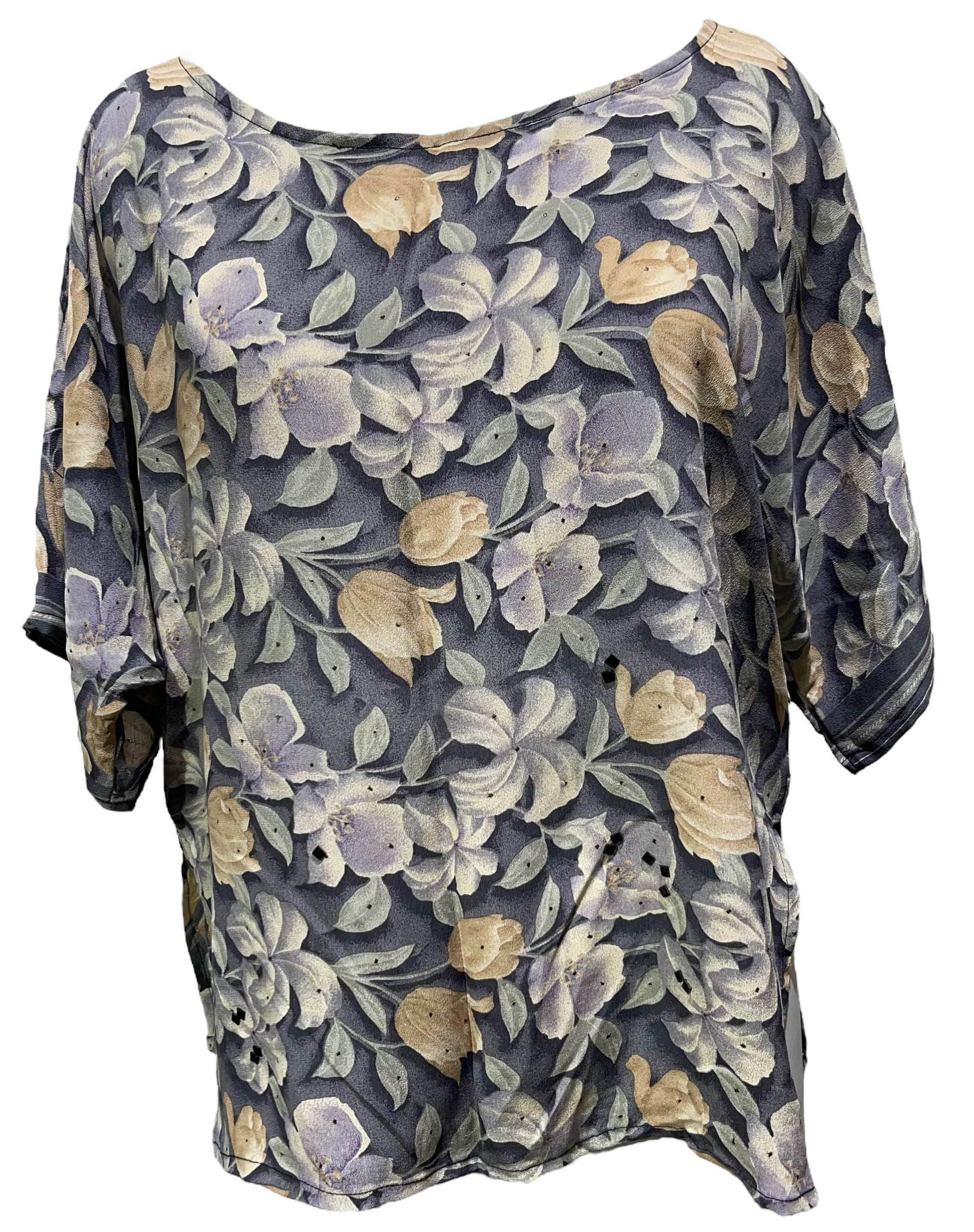 REVOLUTIONHER PRC4107 Avatar Pure Silk Side Slit Top