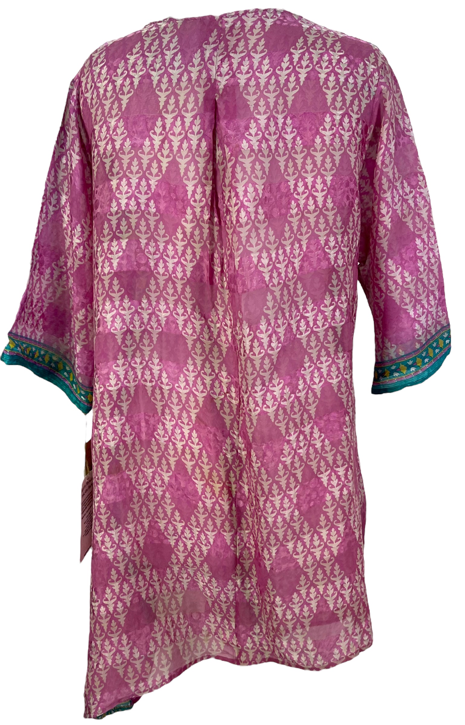 PRG6039 Sheer Wabi Sabi Pure Silk Self Pocket Tunic Dress