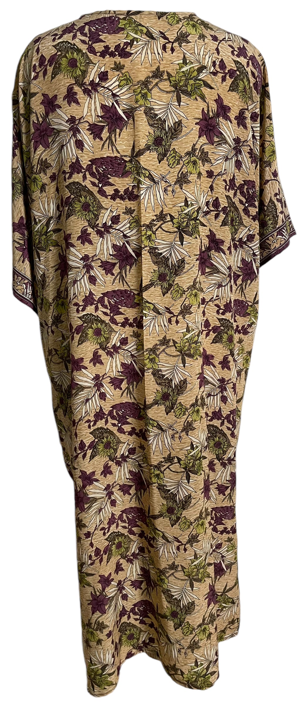 REVOLUTIONHER PRC5742 Avatar Long Pure Silk Kimono Sleeved Duster with Belt