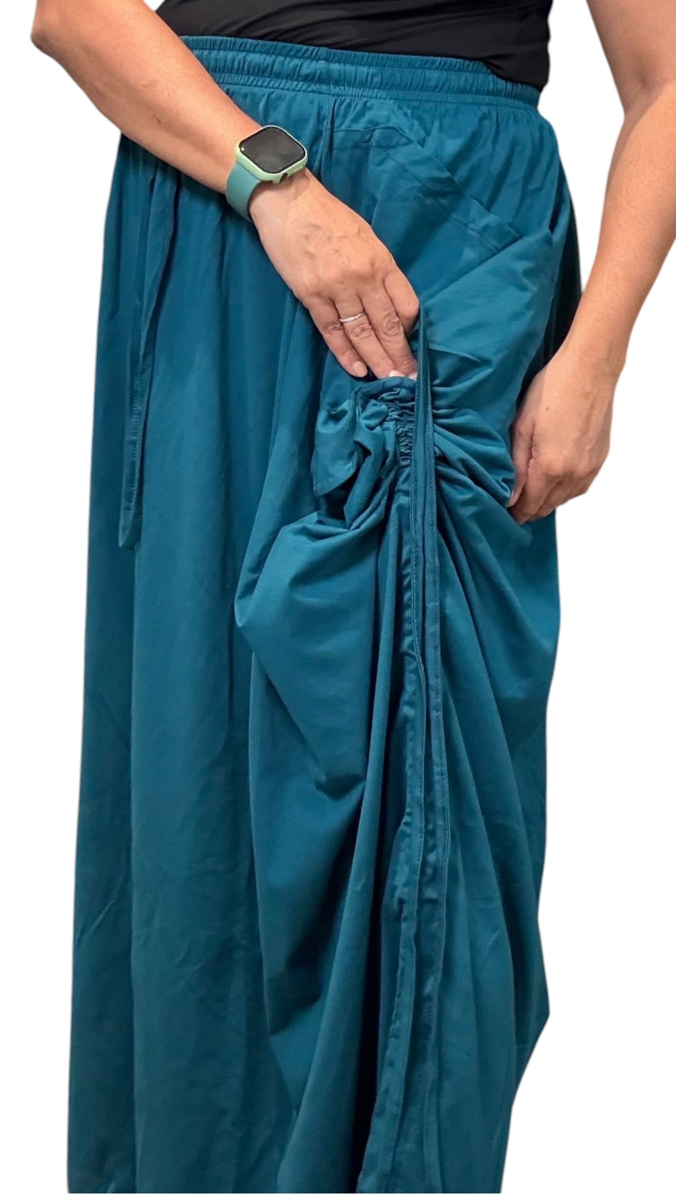 Teal Cotton Jersey Tashi Versatile Pants/Skirt