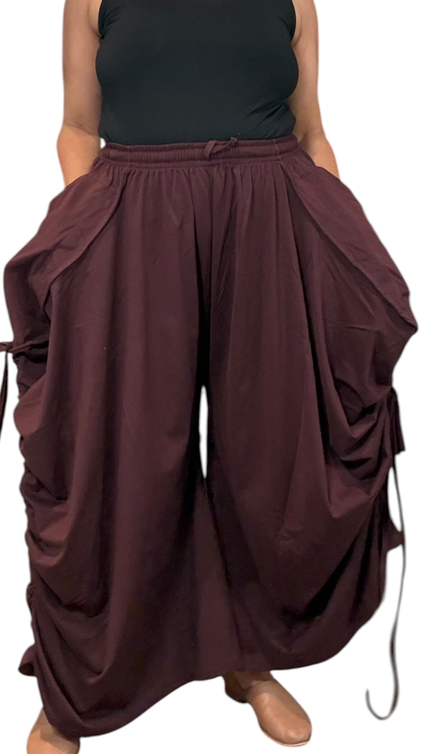 Eggplant Cotton Jersey Tashi Versatile Pants/Skirt