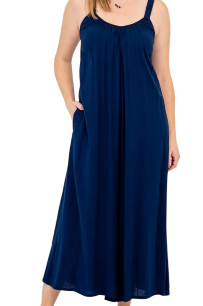 Joanna Indigo Linen Bamboo Jumpsuit