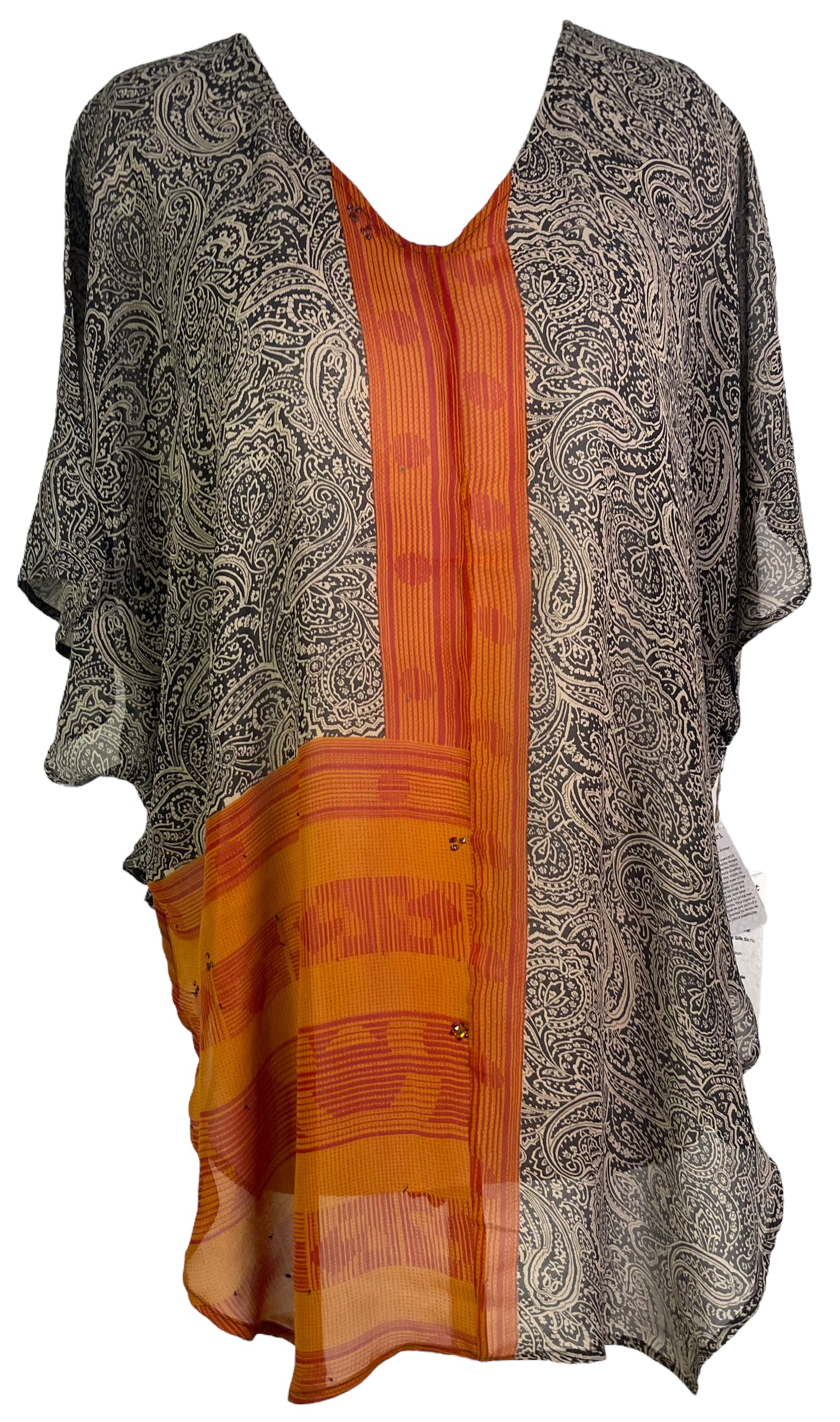 LADY LUCK PRG6323 Sheer Avatar Pure Silk Waterfall Top