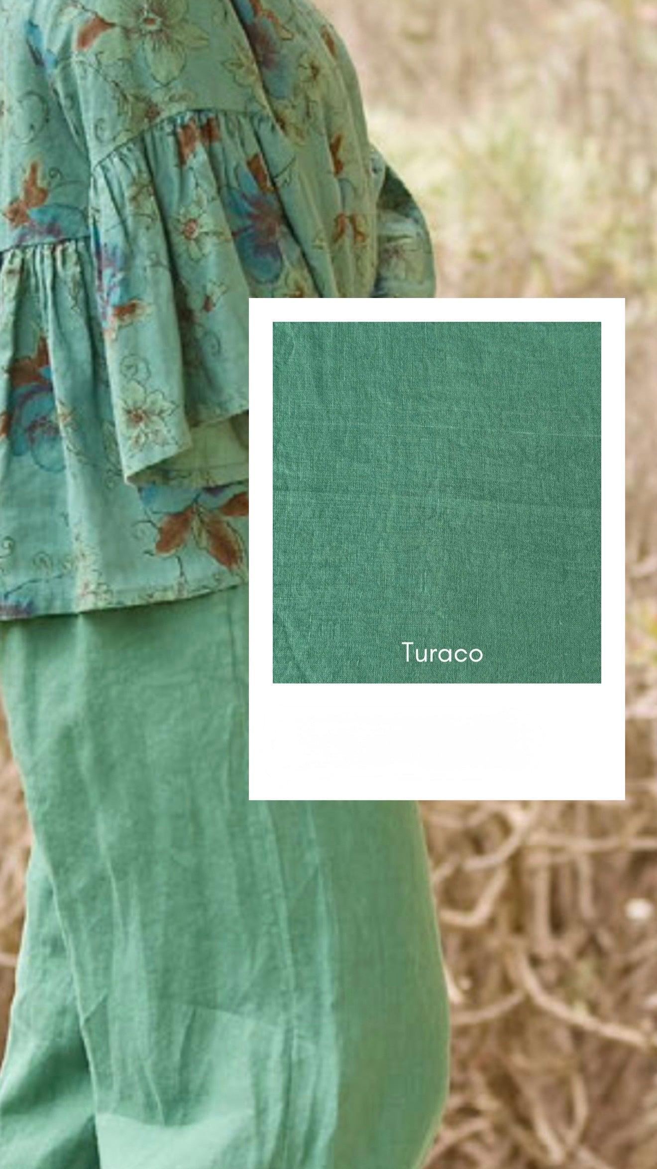 Turaco Spring 2026 Bryn Walker Linen PRE ORDER by BWSPRING2026 – Handmade ethical Pants from sariKNOTsari using upcycled silk. Designed in Canada for travel and slow fashion, loved from Toronto to LA to Sydney.
