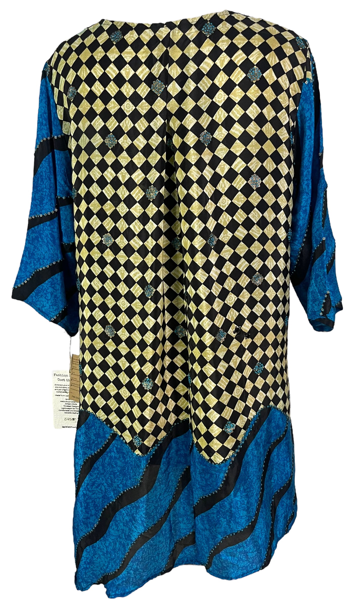 PRC6528 Wabi Sabi Pure Silk Self Pocket Tunic Dress