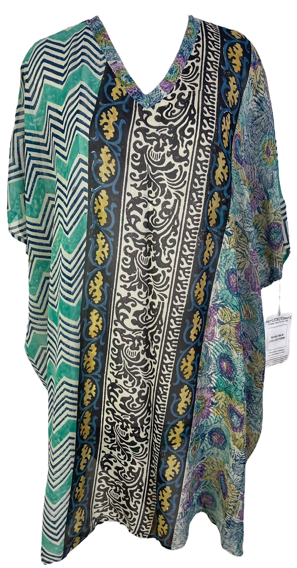 PRG6613 Sheer Wabi Sabi Pure Silk Midi Length Kaftan