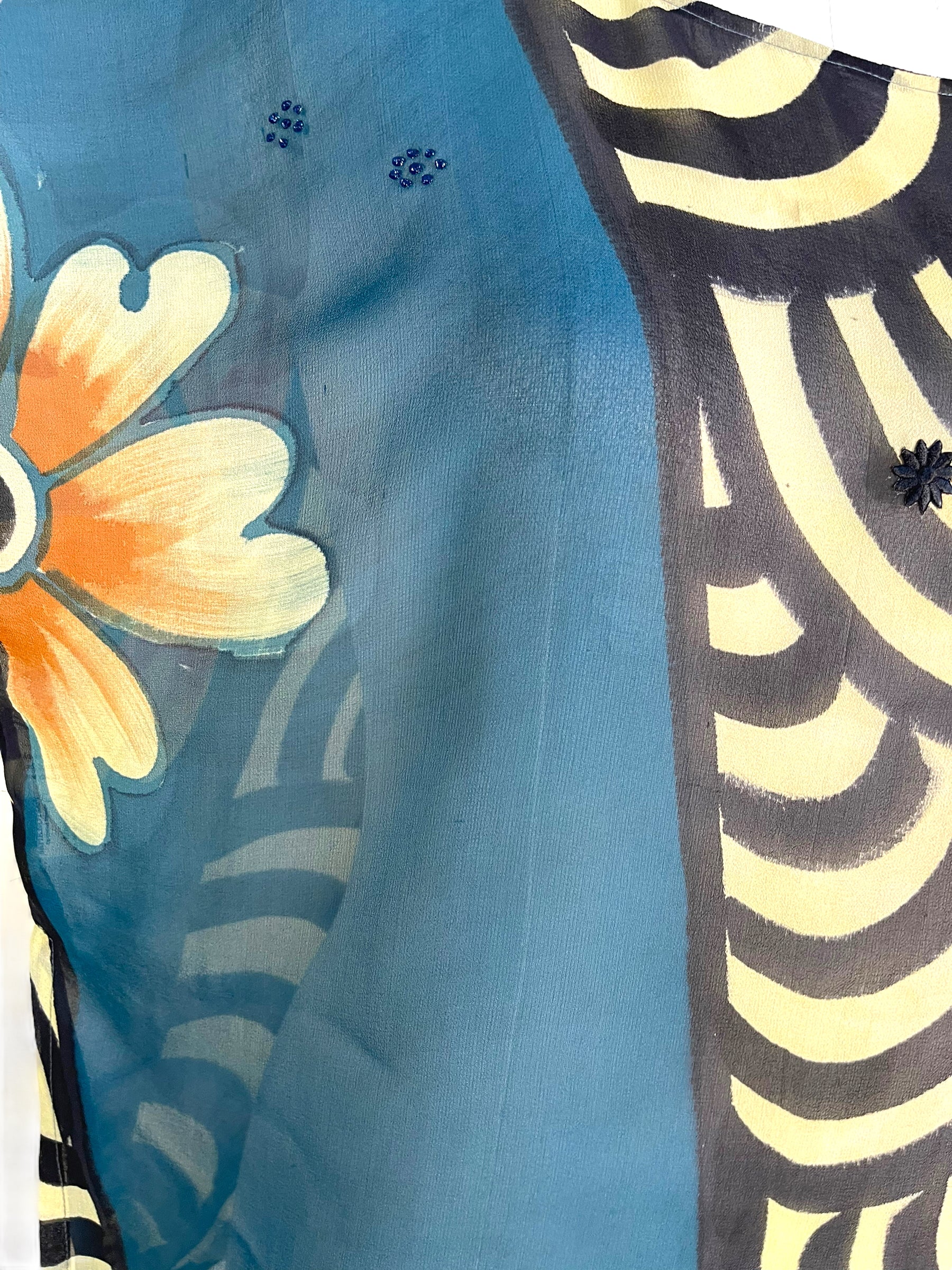 PRG6315 Sheer Wabi Sabi Pure Silk Side Slit Top