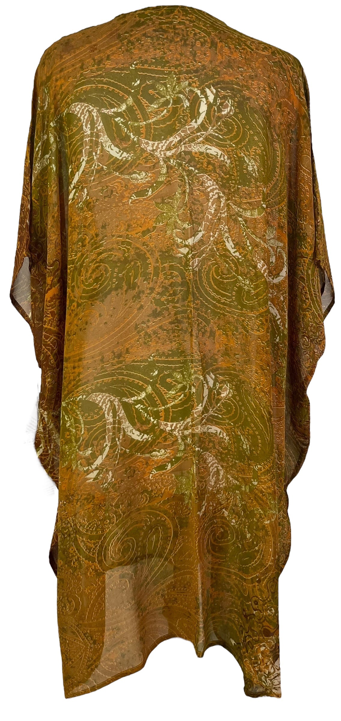 PRG6621 Sheer Avatar Pure Silk Midi Length Kaftan