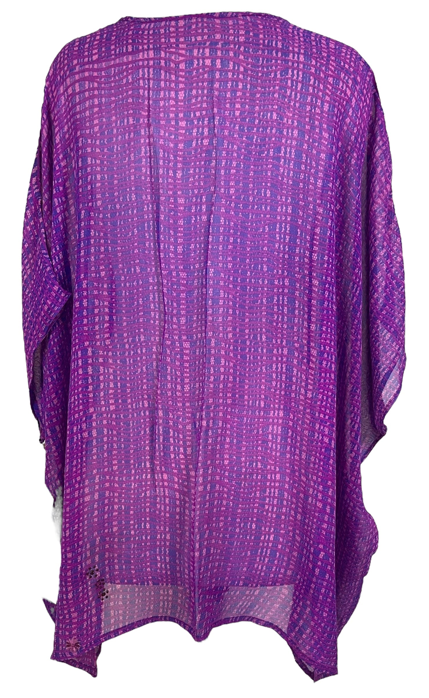 PRG7204 Sheer Avatar Pure Silk Short Kaftan Tunic without Slits