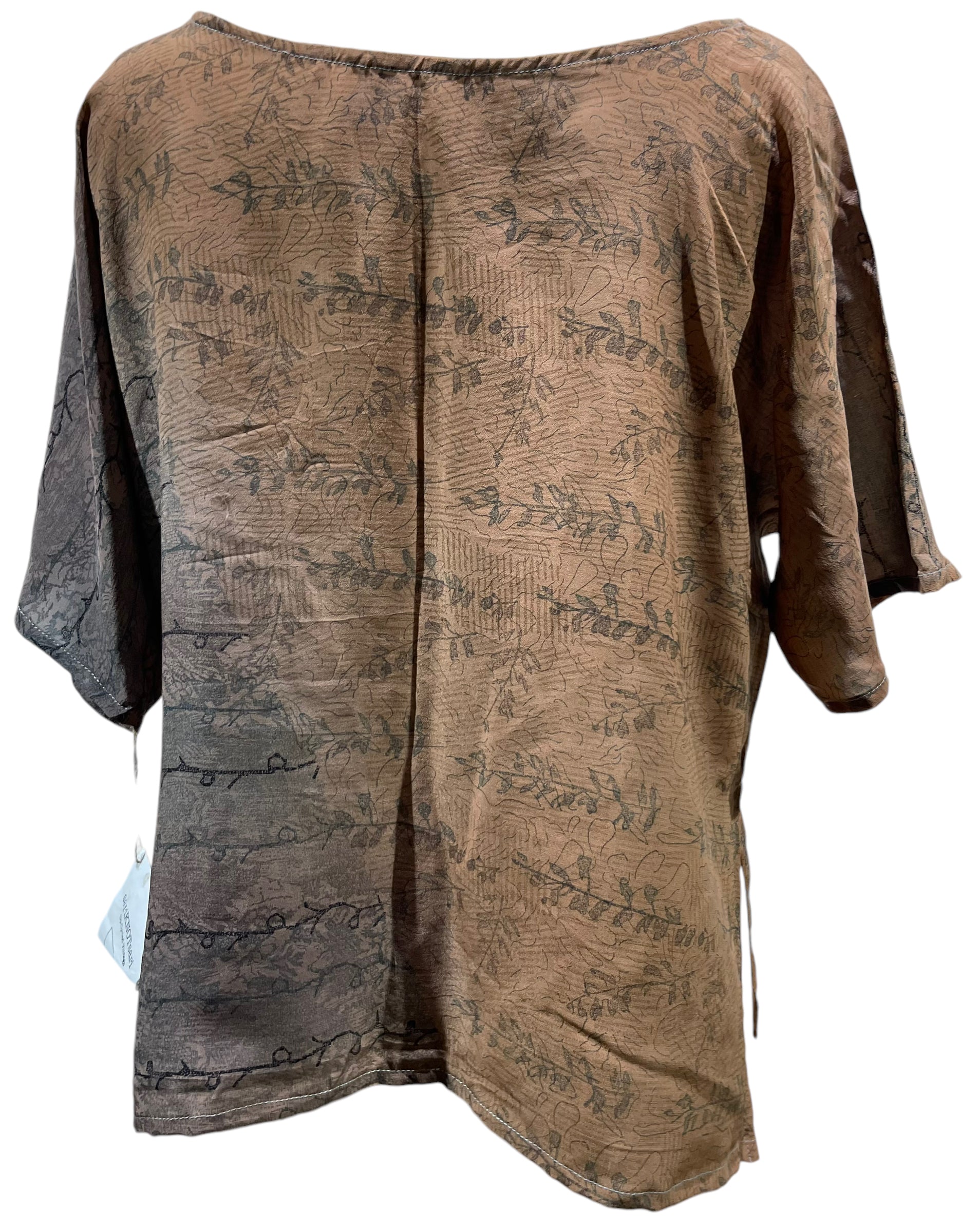 REVOLUTIONHER PRC4466 Avatar Pure Silk Side Slit Top