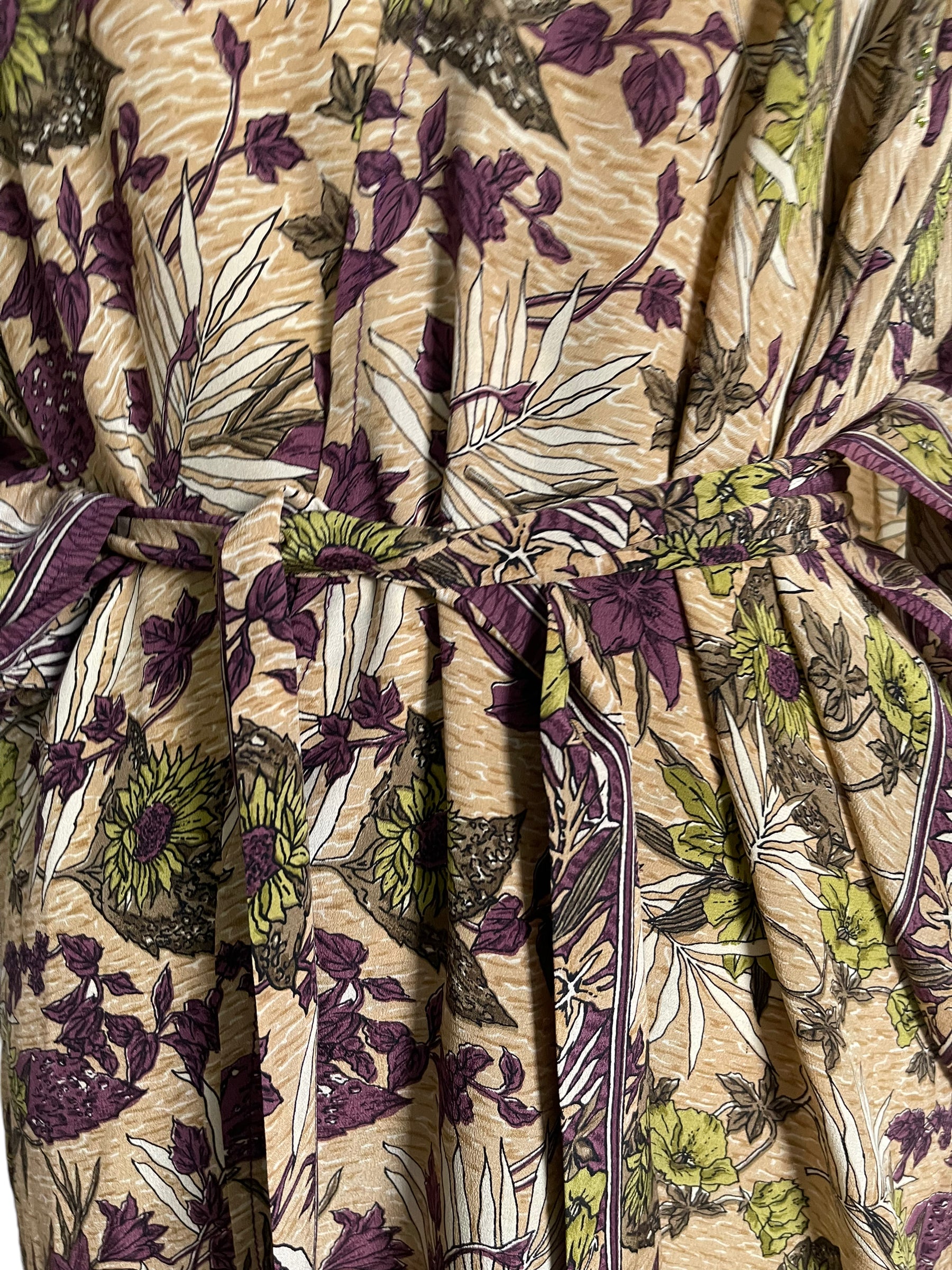 REVOLUTIONHER PRC5742 Avatar Long Pure Silk Kimono Sleeved Duster with Belt