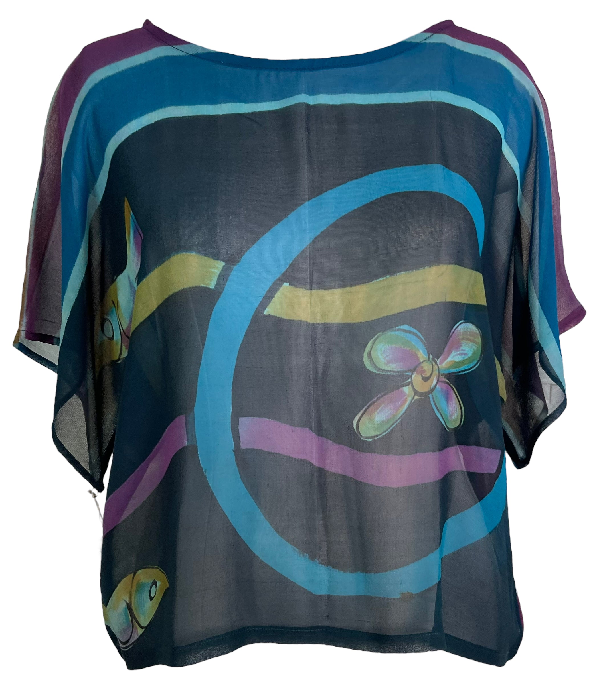 PRG6142 Sheer Wabi Sabi Pure Silk Boxy Top