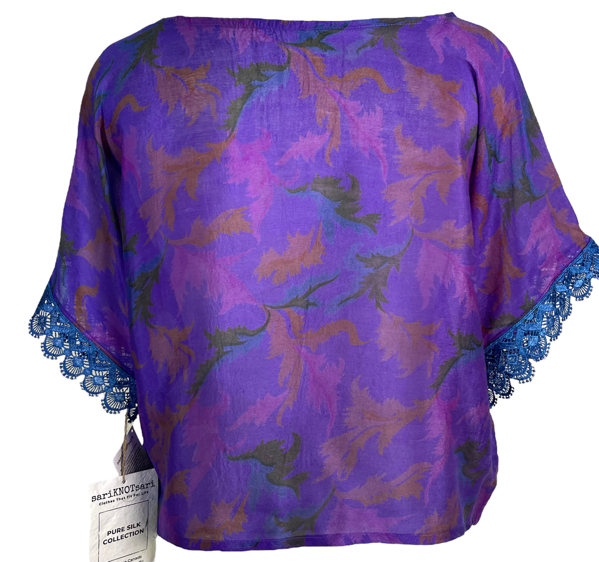 PRG6306 Sheer Avatar Pure Silk Boxy Top by sariKNOTsari – Handmade ethical Boxy Top from sariKNOTsari using upcycled silk. Designed in Canada for travel and slow fashion, loved from Toronto to LA to Sydney. Featuring Zsiska, Bryn Walker and Artisan Leather coats by Rejean Pepin, Pepin designs