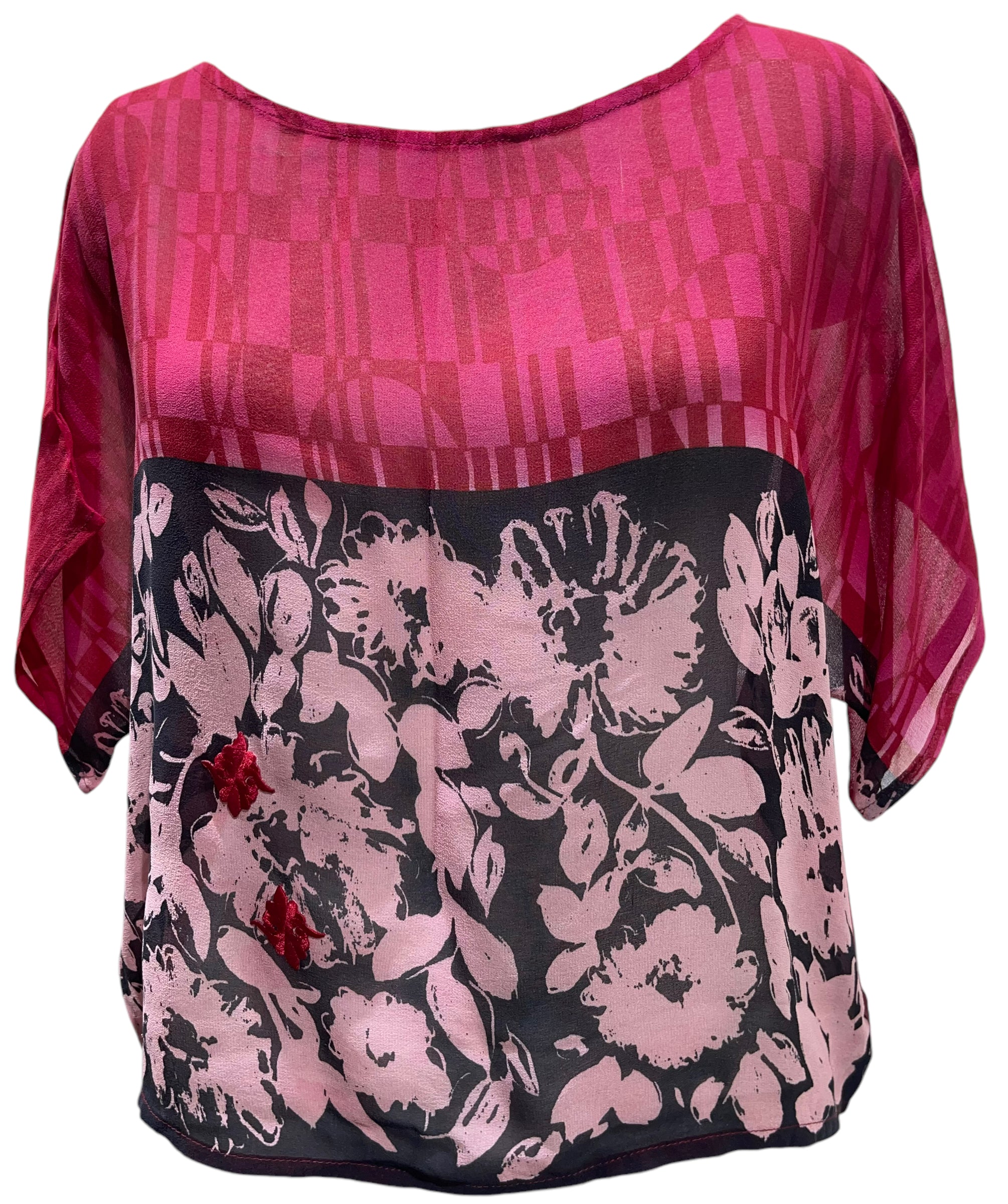 PCH6997 Very Sheer Avatar Pure Silk Waterfall Top