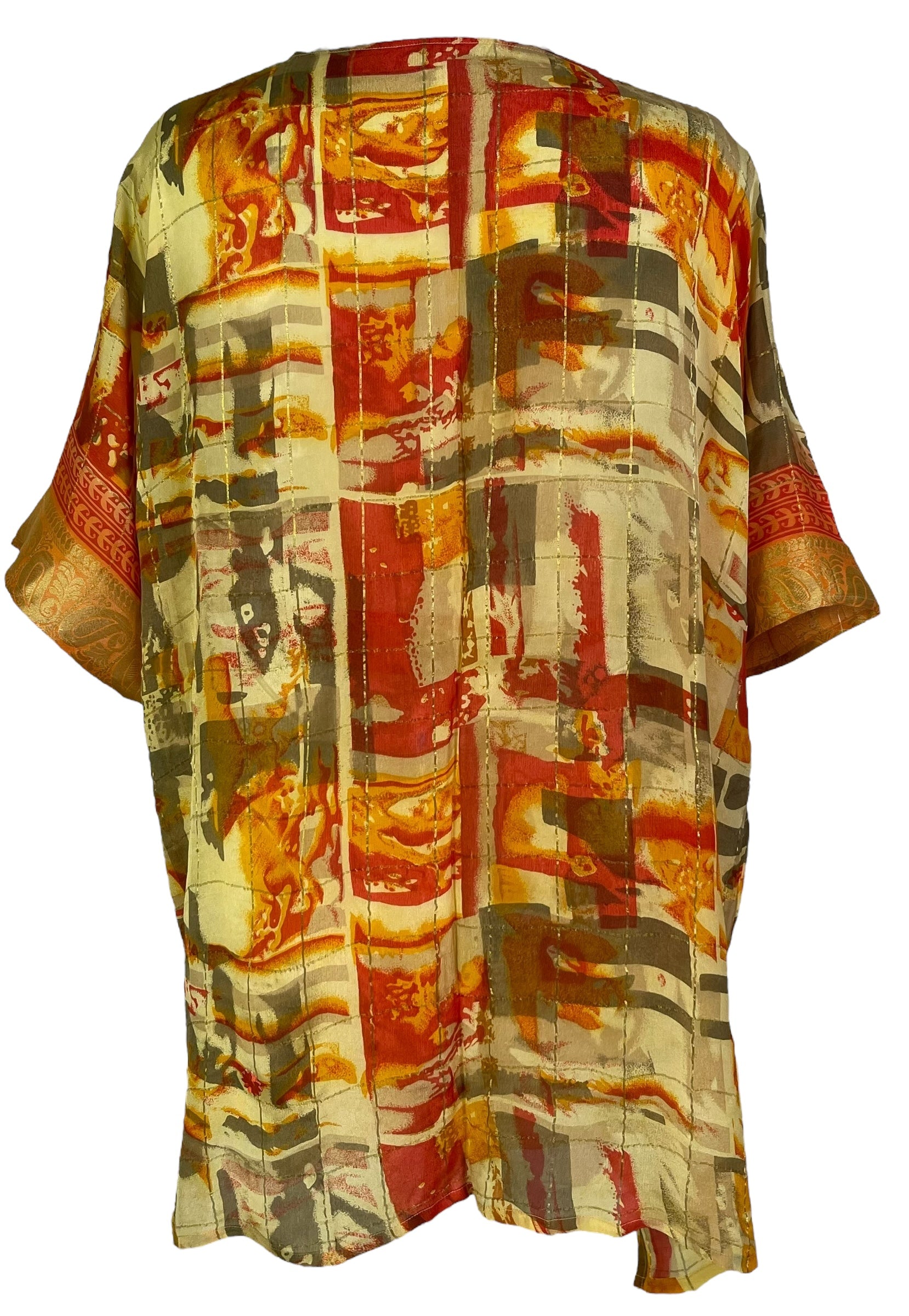 PRG6898 Sheer Avatar Pure Silk Kimono-Sleeved Jacket with Belt